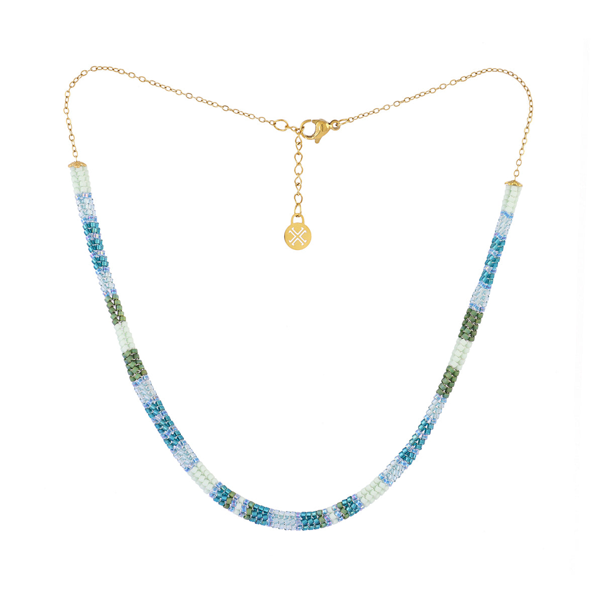 Collar extensible Miyuki geométrico multicolor Turquesa Anartxy