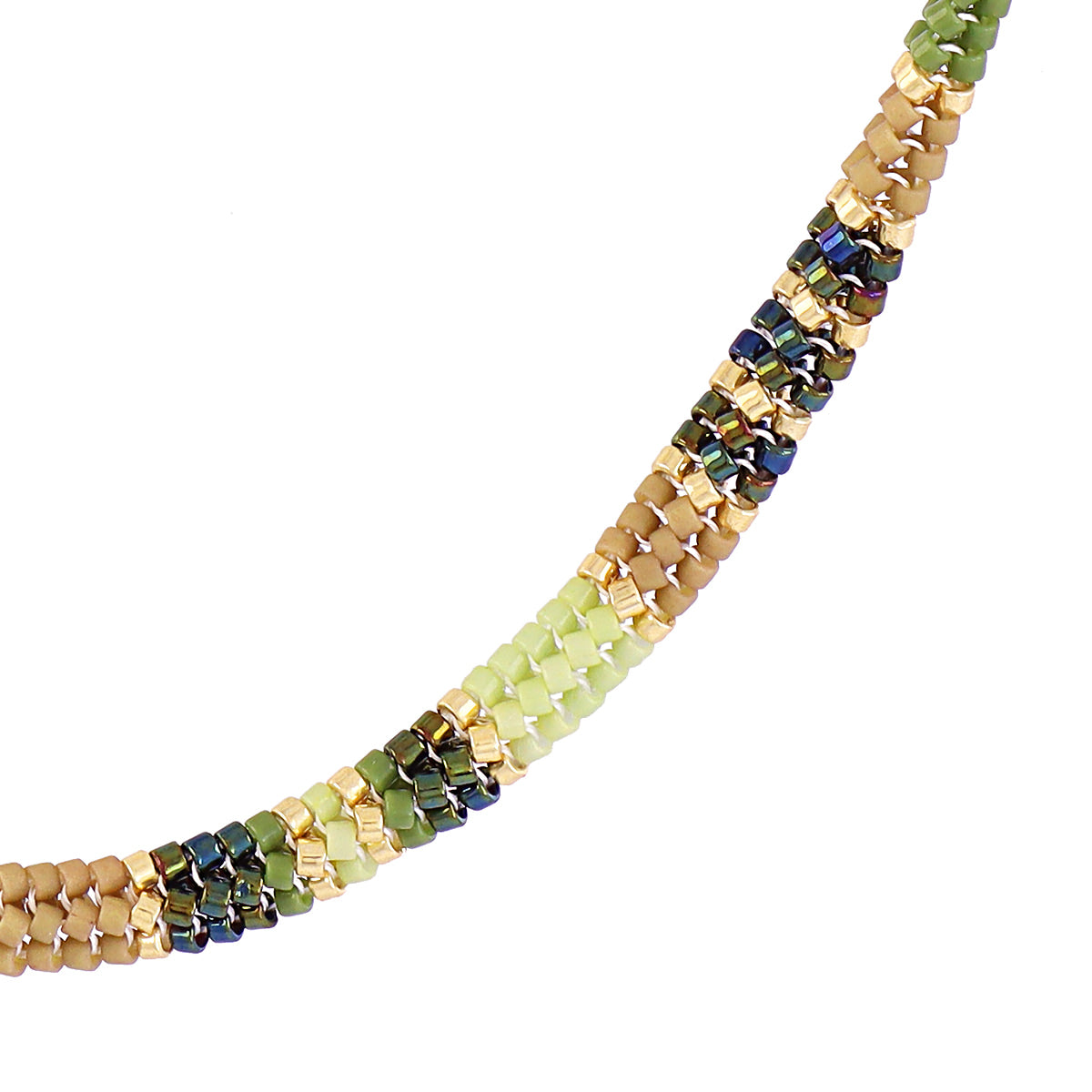 Collar extensible Miyuki geométrico multicolor Verde Anartxy
