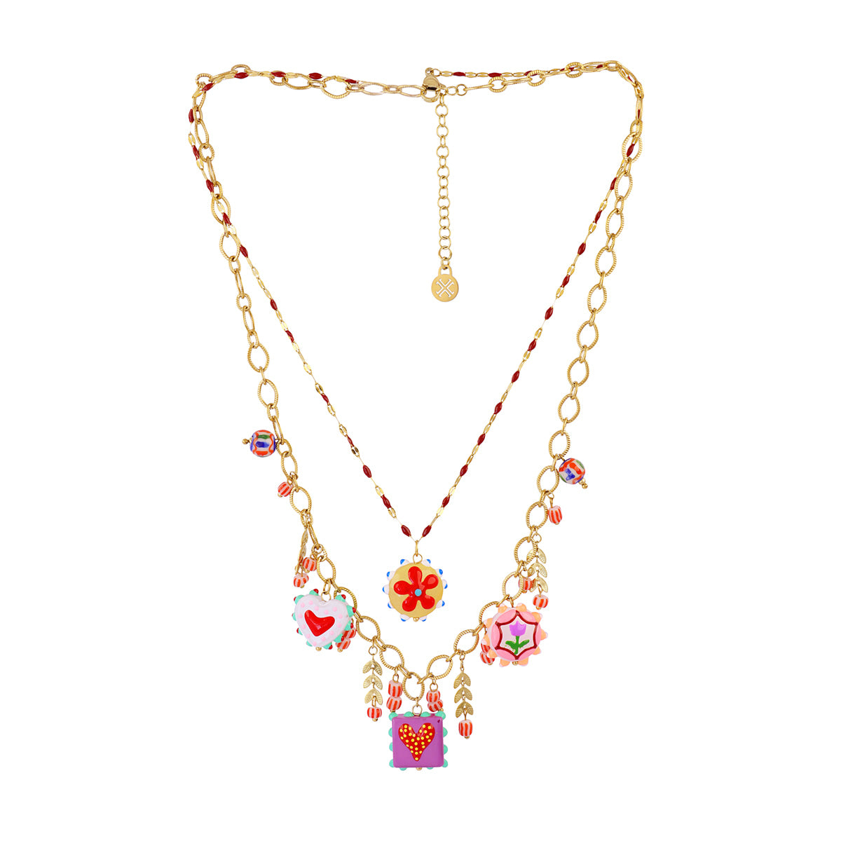 Collar Trencadis doble dorado multicolor Dorado Anartxy