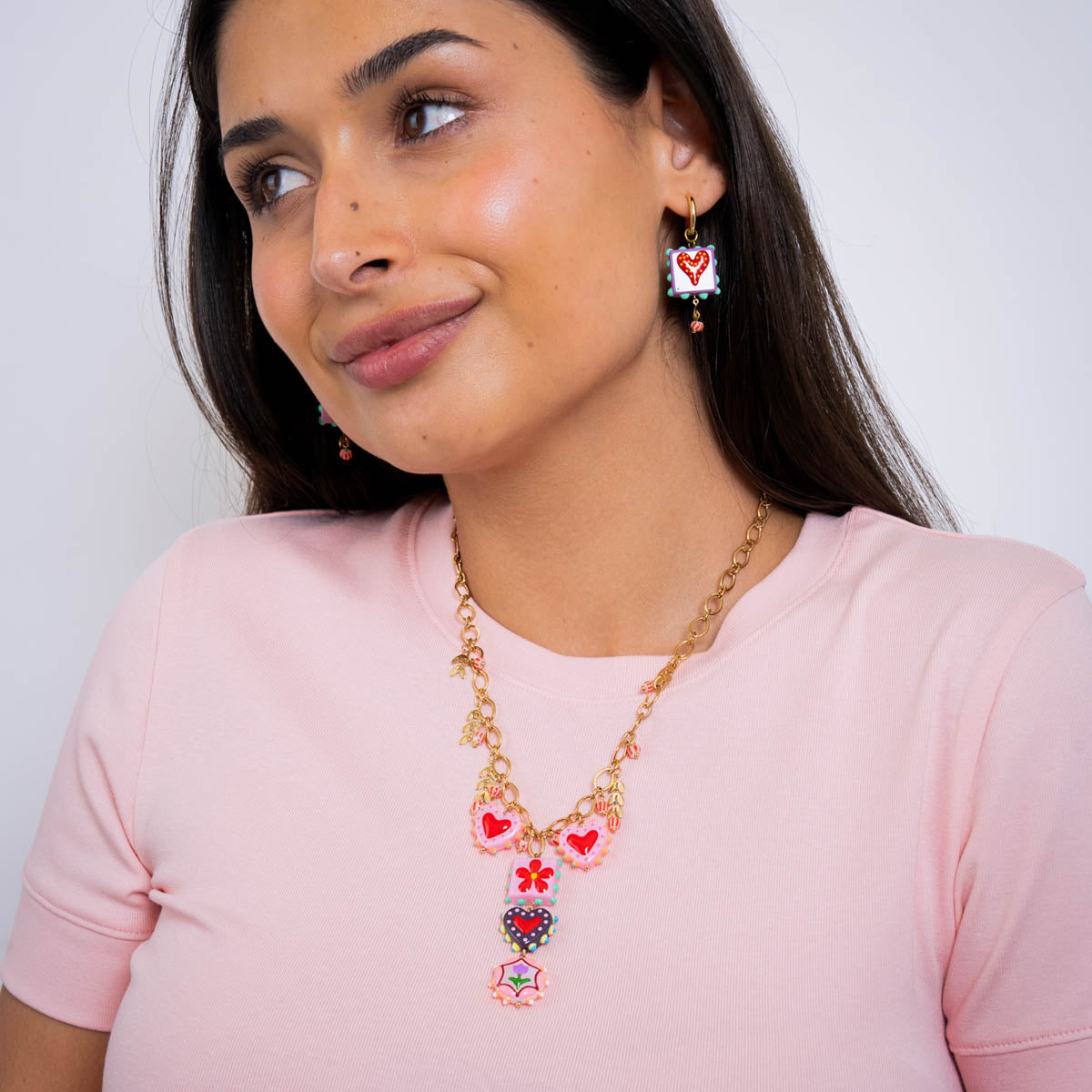 Collar corbatero Trencadis charms Dorado Anartxy
