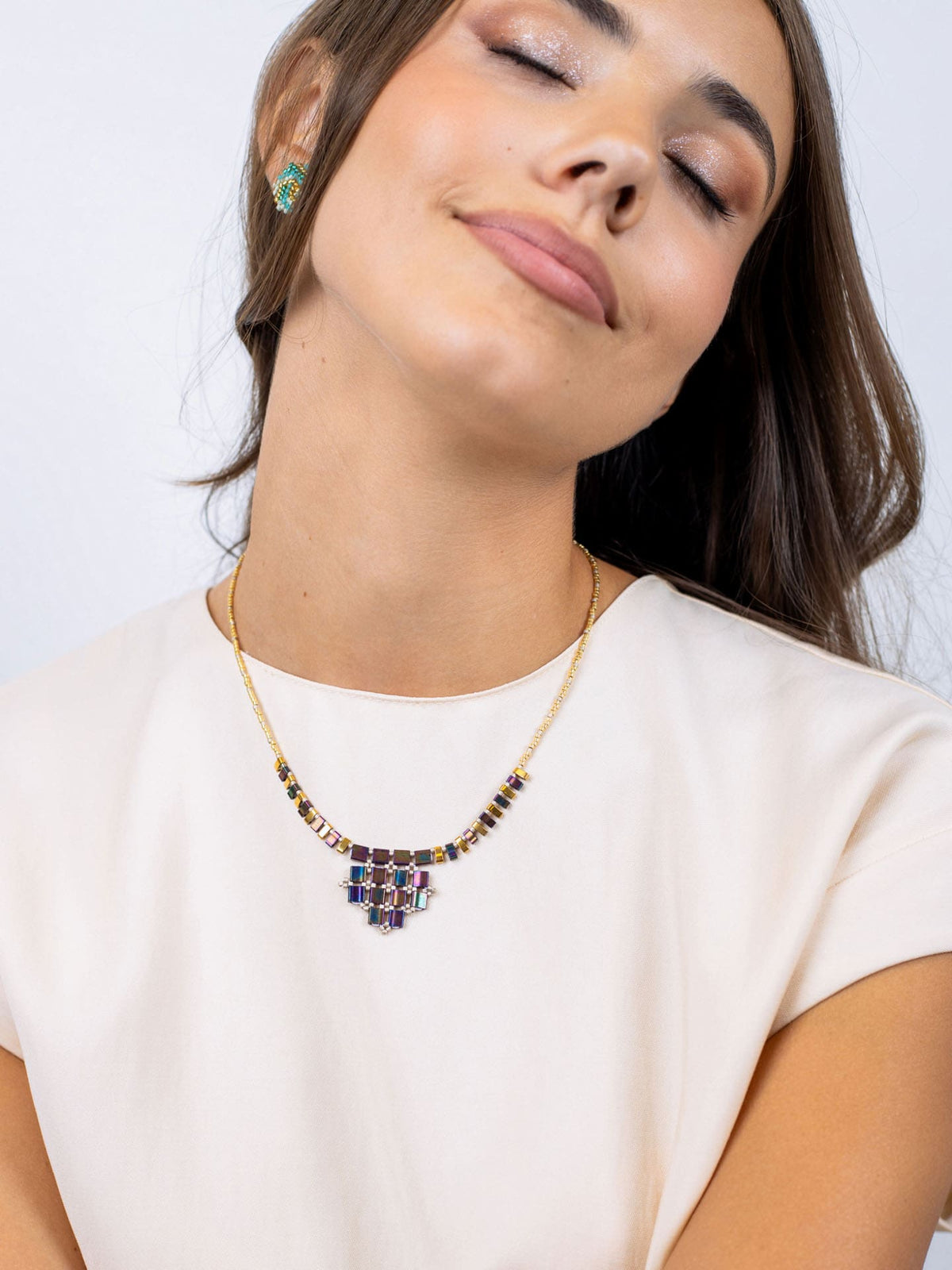 Collar Miyuki mosaic Café Anartxy