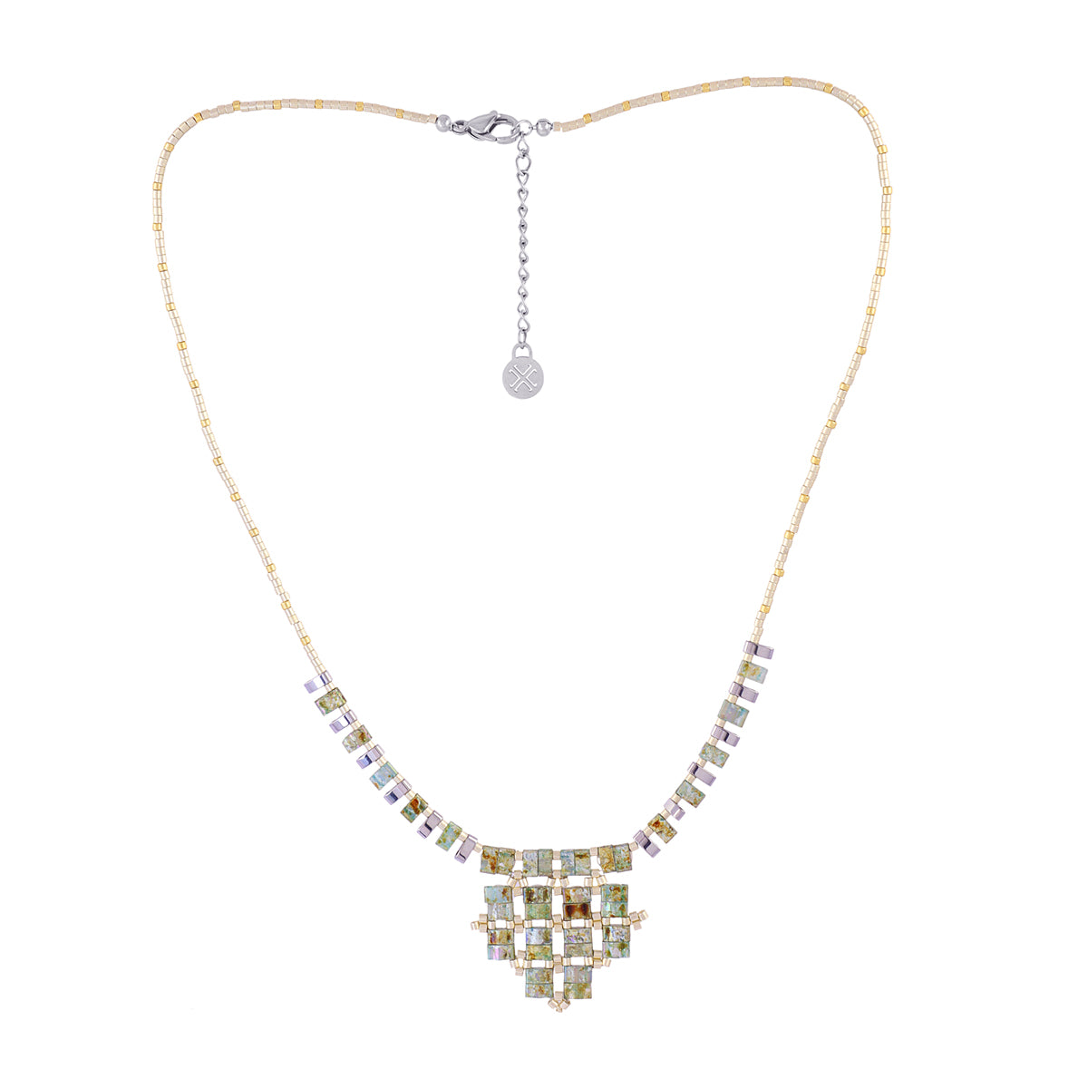 Collar Miyuki mosaic Turquesa Anartxy