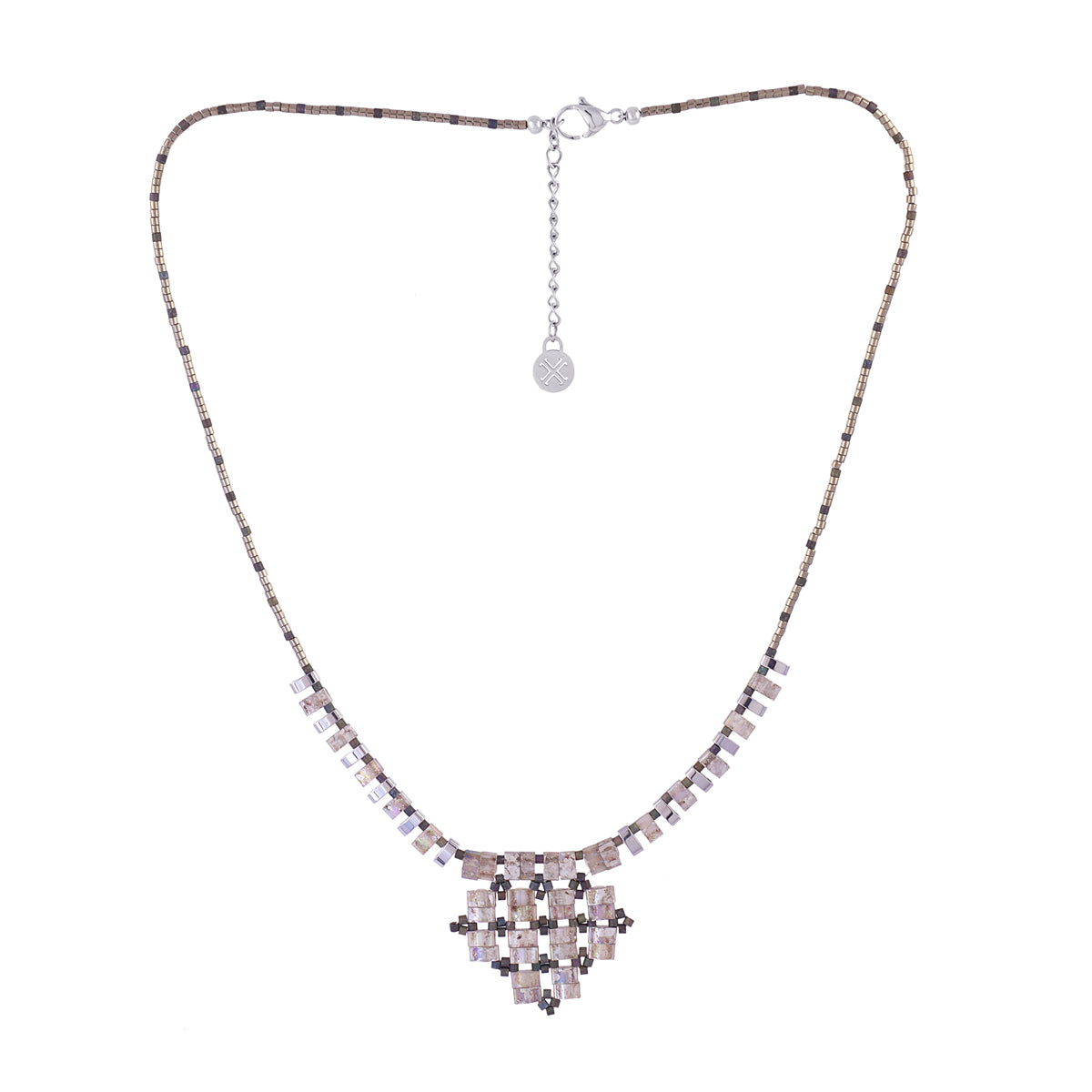 Collar Miyuki mosaic Gris Anartxy
