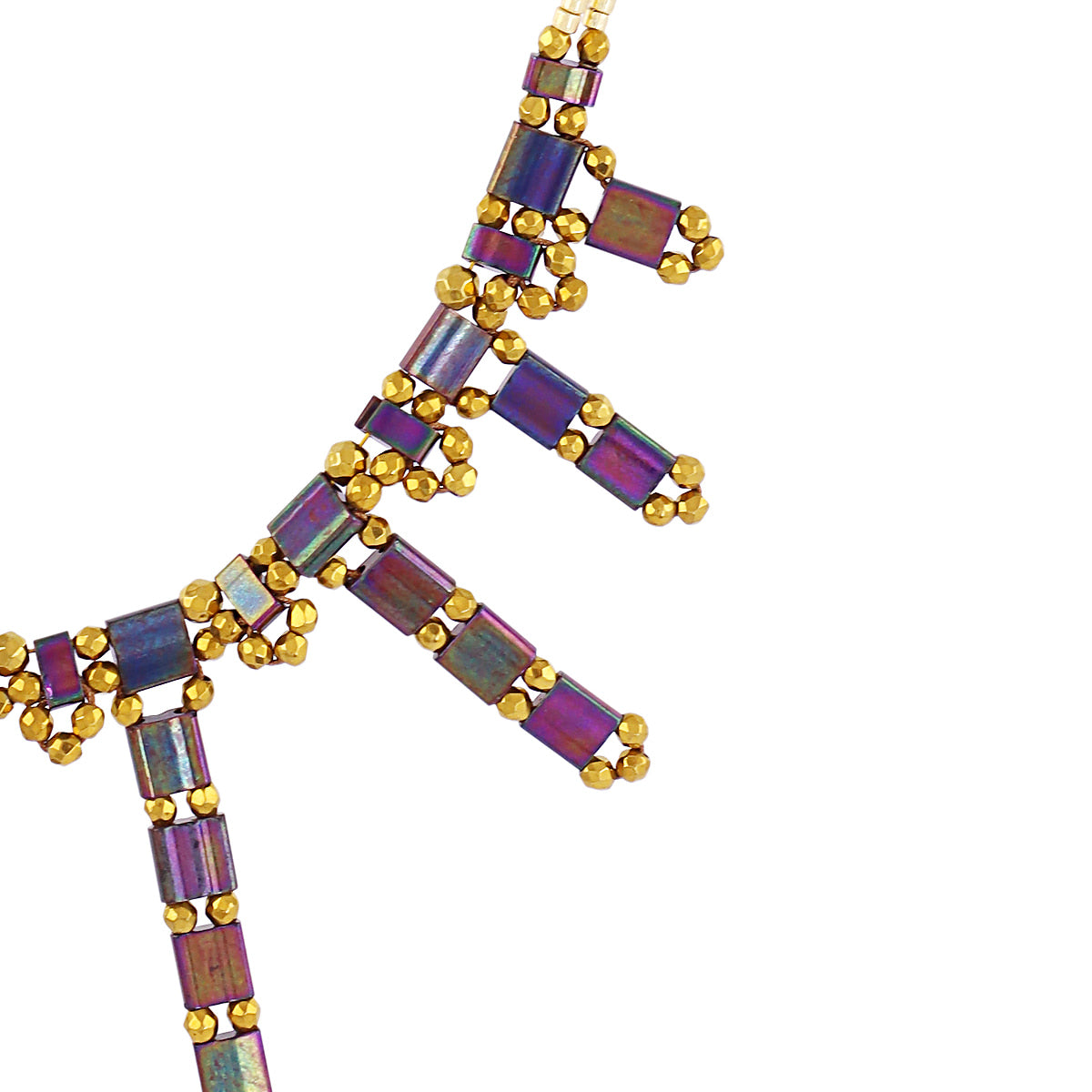 Collar Miyuki cascada multicolor Café Anartxy