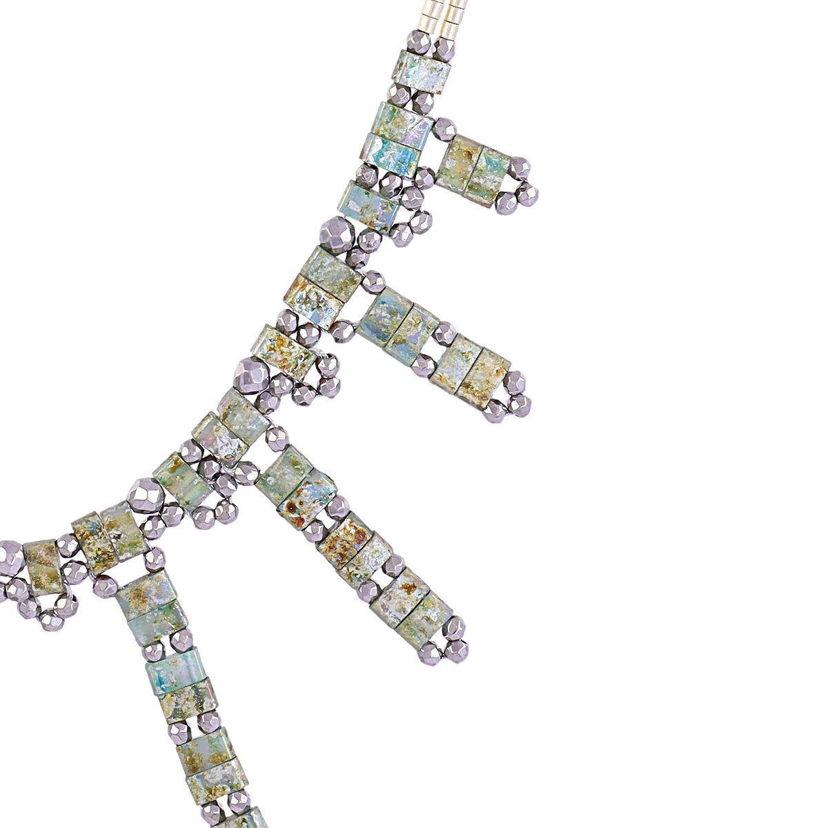 Collar Miyuki cascada multicolor Turquesa Anartxy