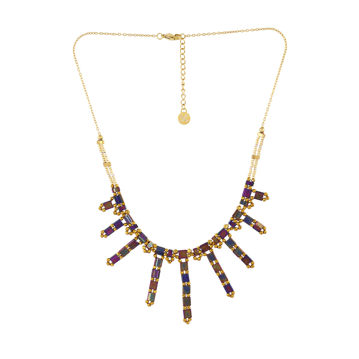 Collar Miyuki cascada multicolor Café Anartxy