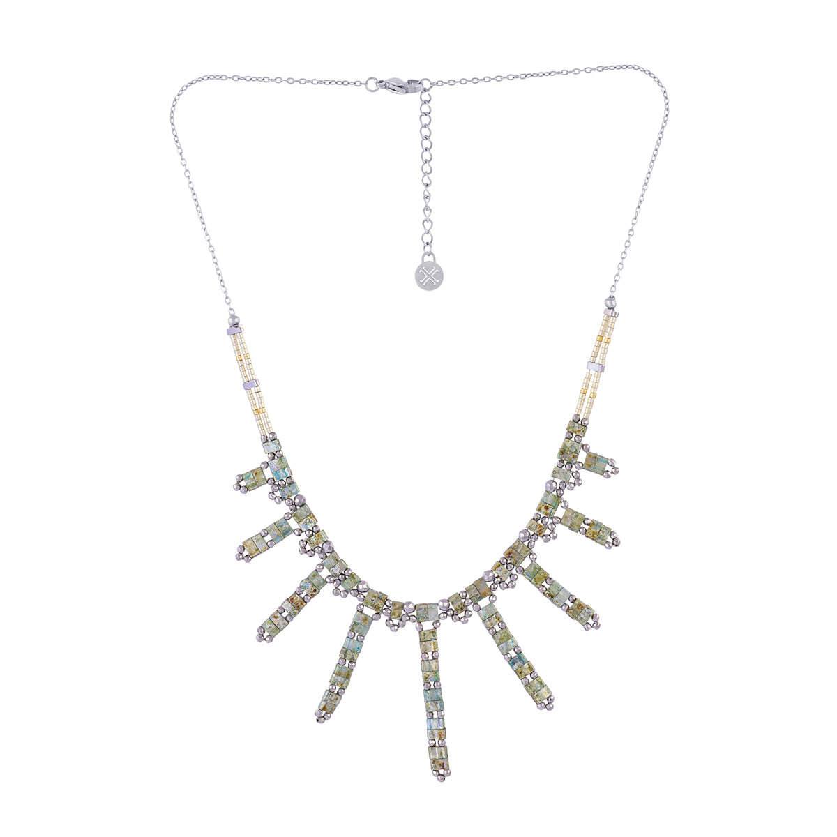 Collar Miyuki cascada multicolor Turquesa Anartxy