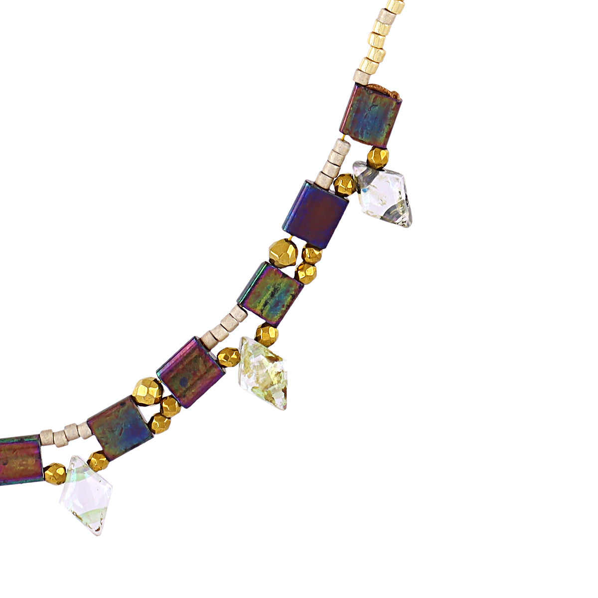 Collar Miyuki multicolor geométrico Café Anartxy