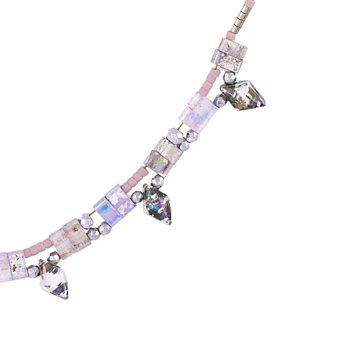 Collar Miyuki multicolor geométrico Gris Anartxy