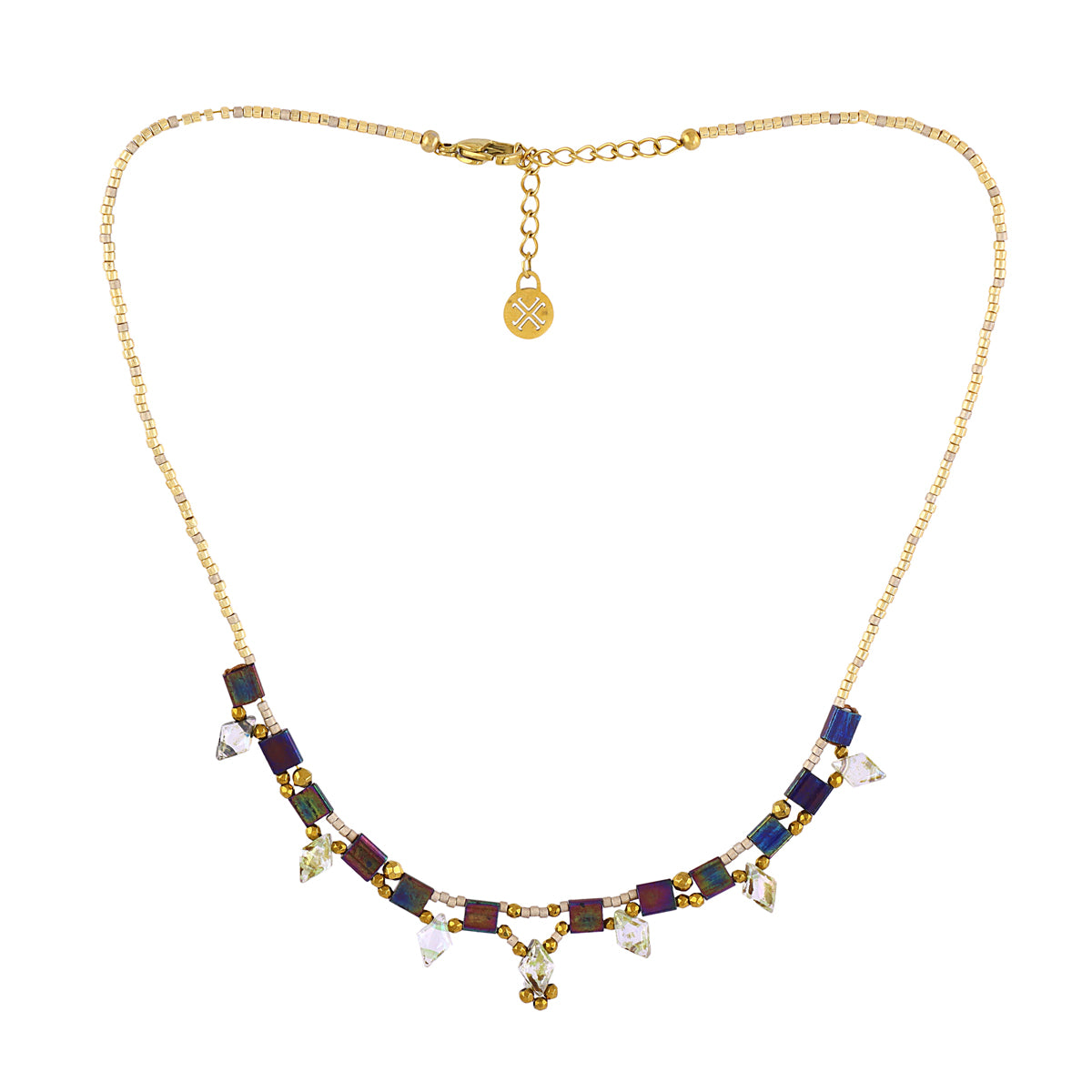 Collar Miyuki multicolor geométrico Café Anartxy