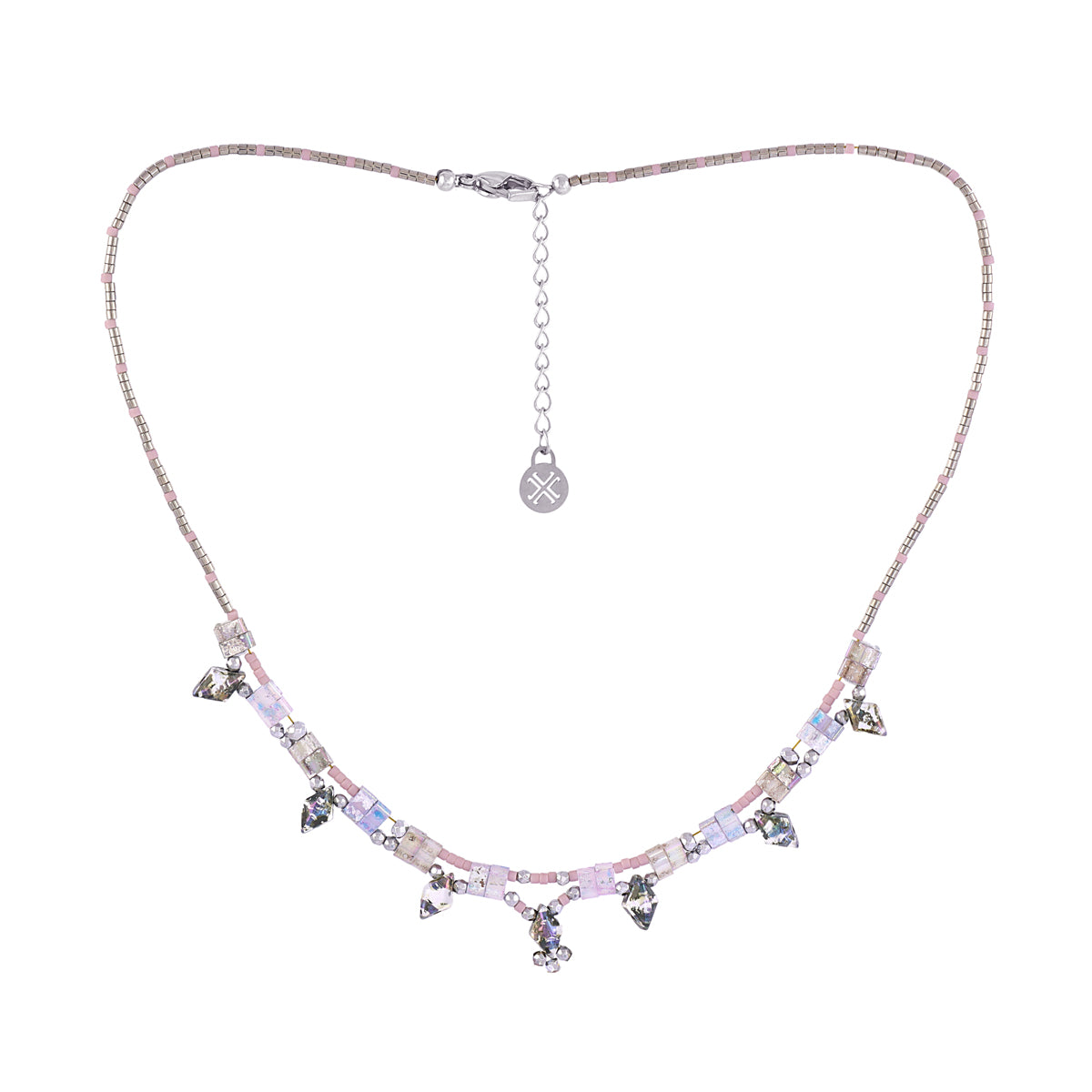 Collar Miyuki multicolor geométrico Gris Anartxy