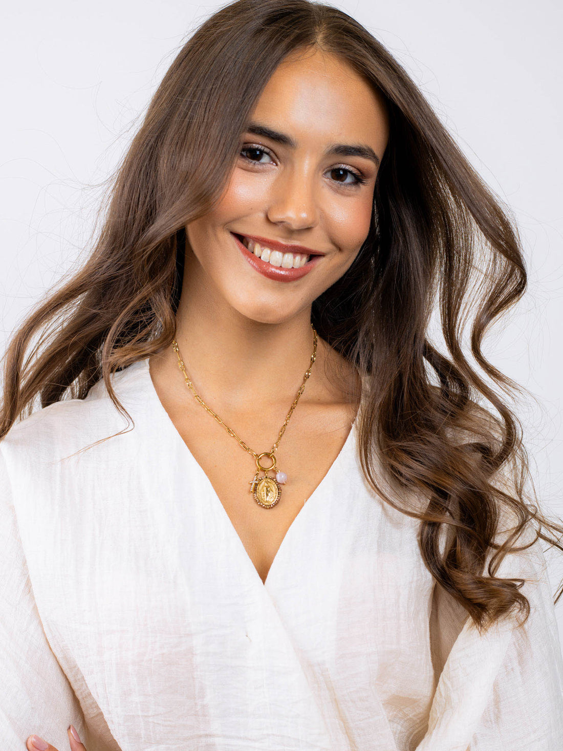 Collar Astros virgen rosa Dorado Anartxy
