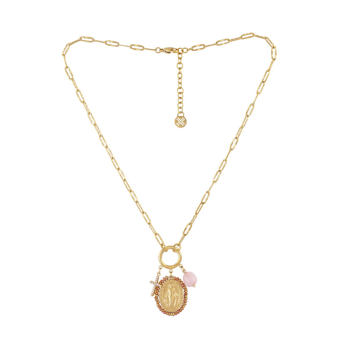 Collar Astros virgen rosa Dorado Anartxy