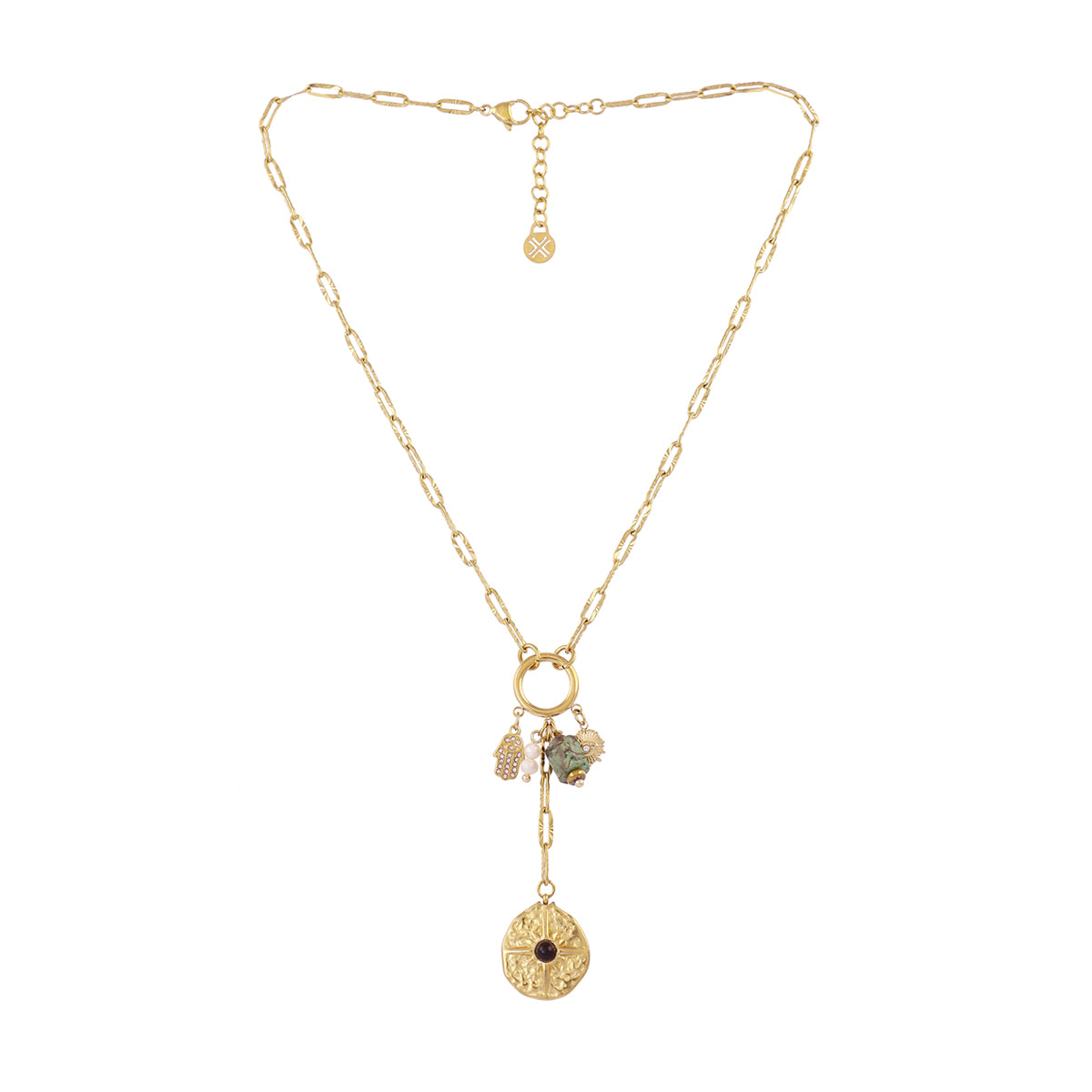 Collar Astros amuleto medallón Dorado Anartxy