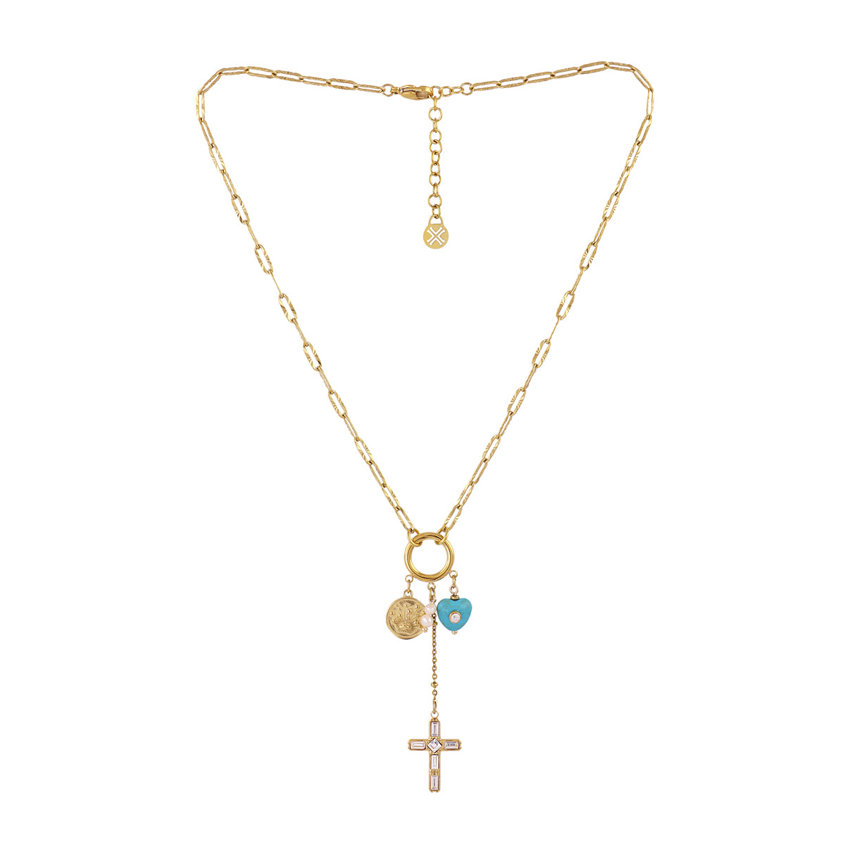 Collar Astros cruz celeste Dorado Anartxy