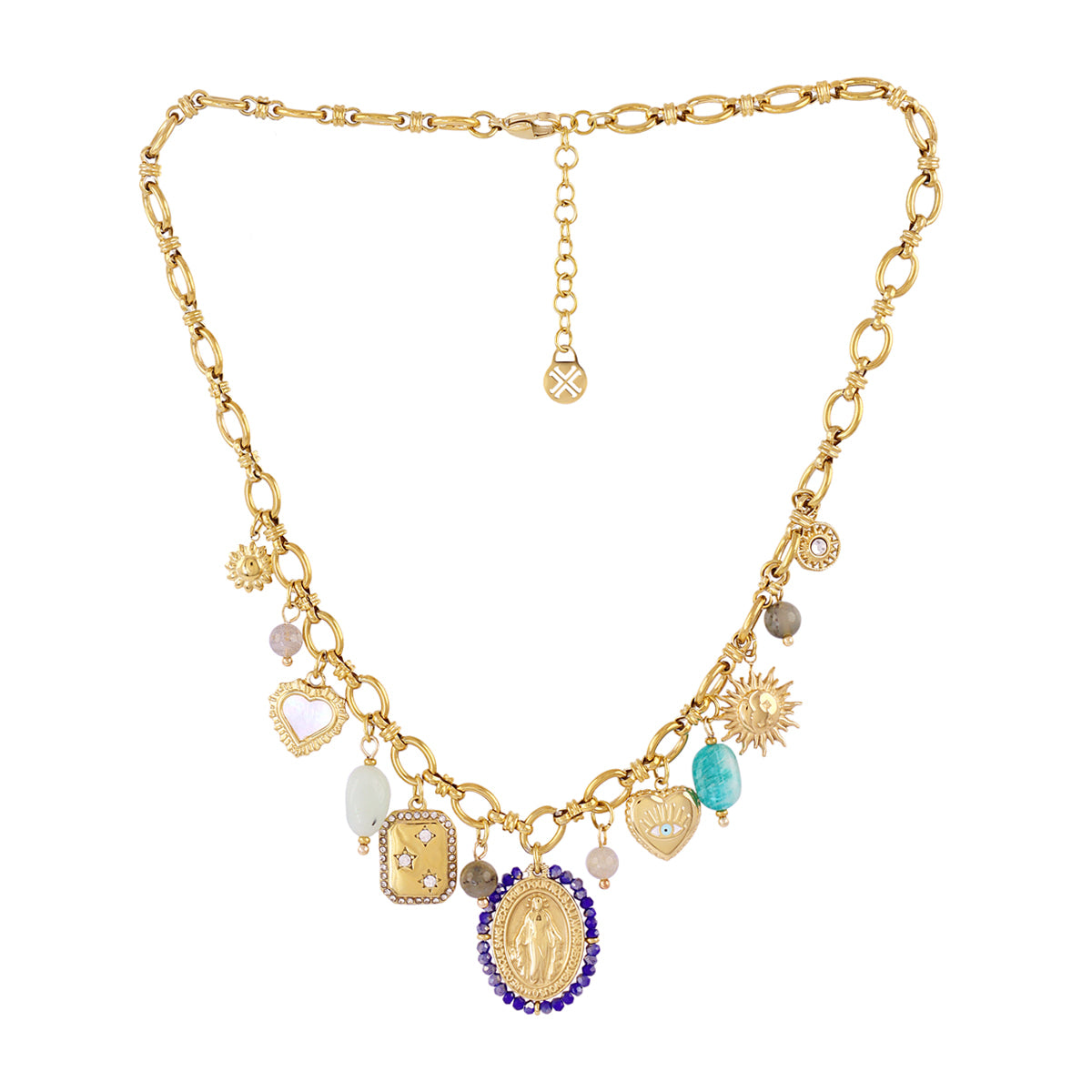 Collar Astros virgen azul Dorado Anartxy