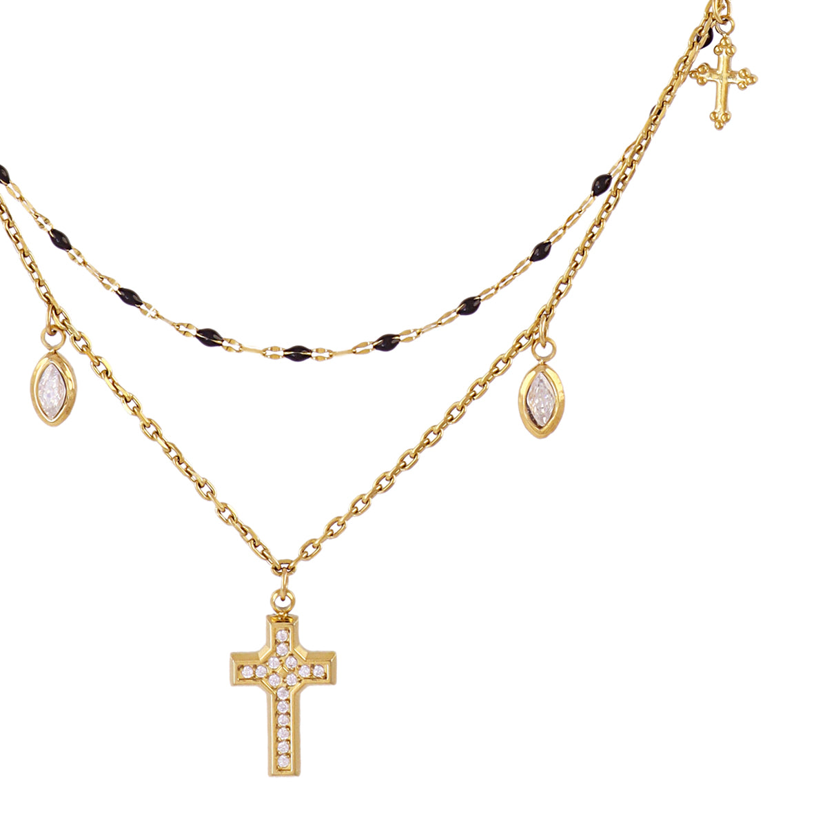 Collar Astros cruz nocturna Dorado Anartxy