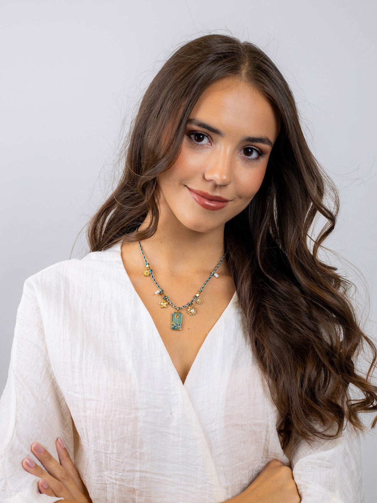 Collar Astros escapulario turquesa