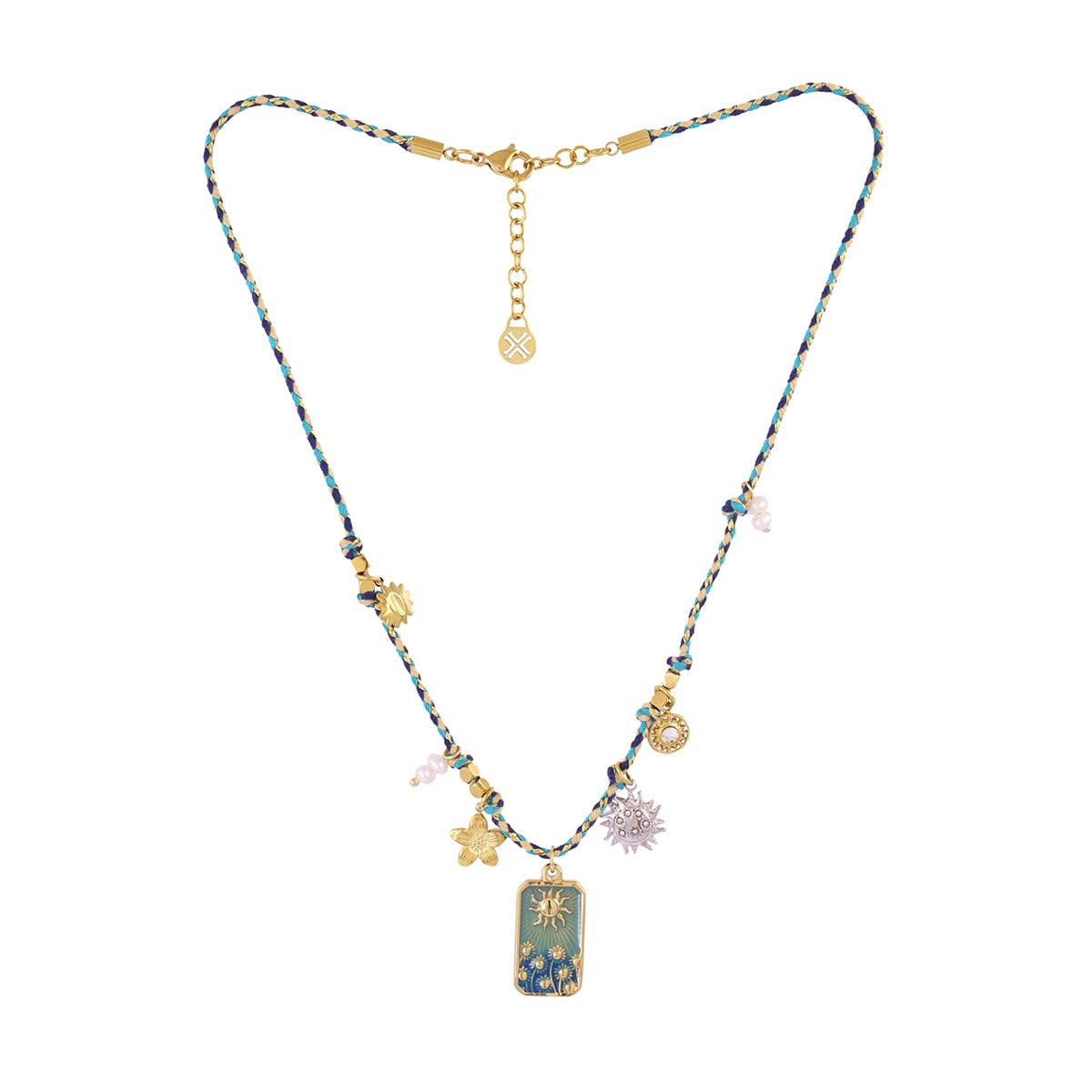Collar Astros escapulario turquesa Dorado Anartxy