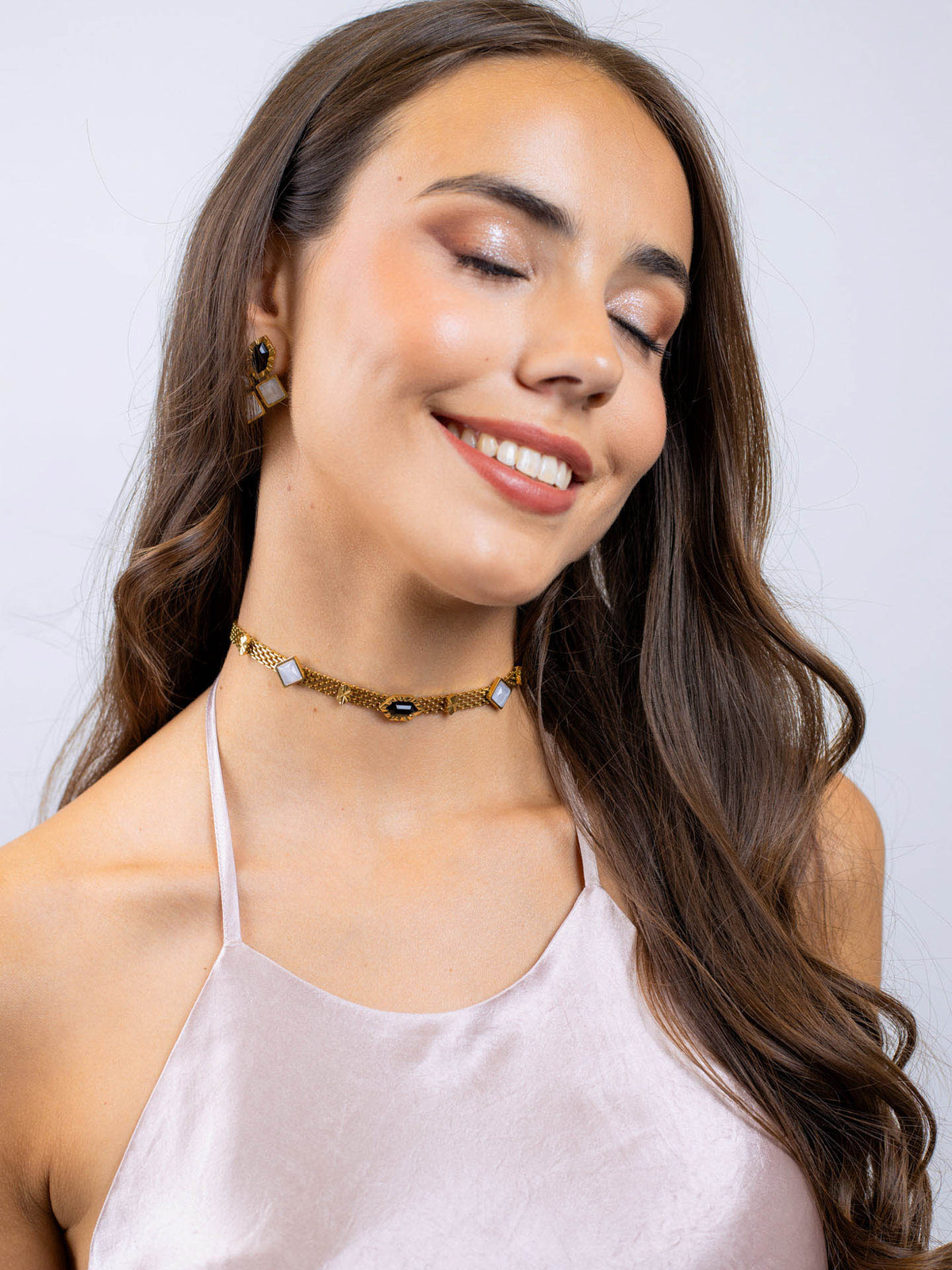 Collar Gleam malla Negro Anartxy
