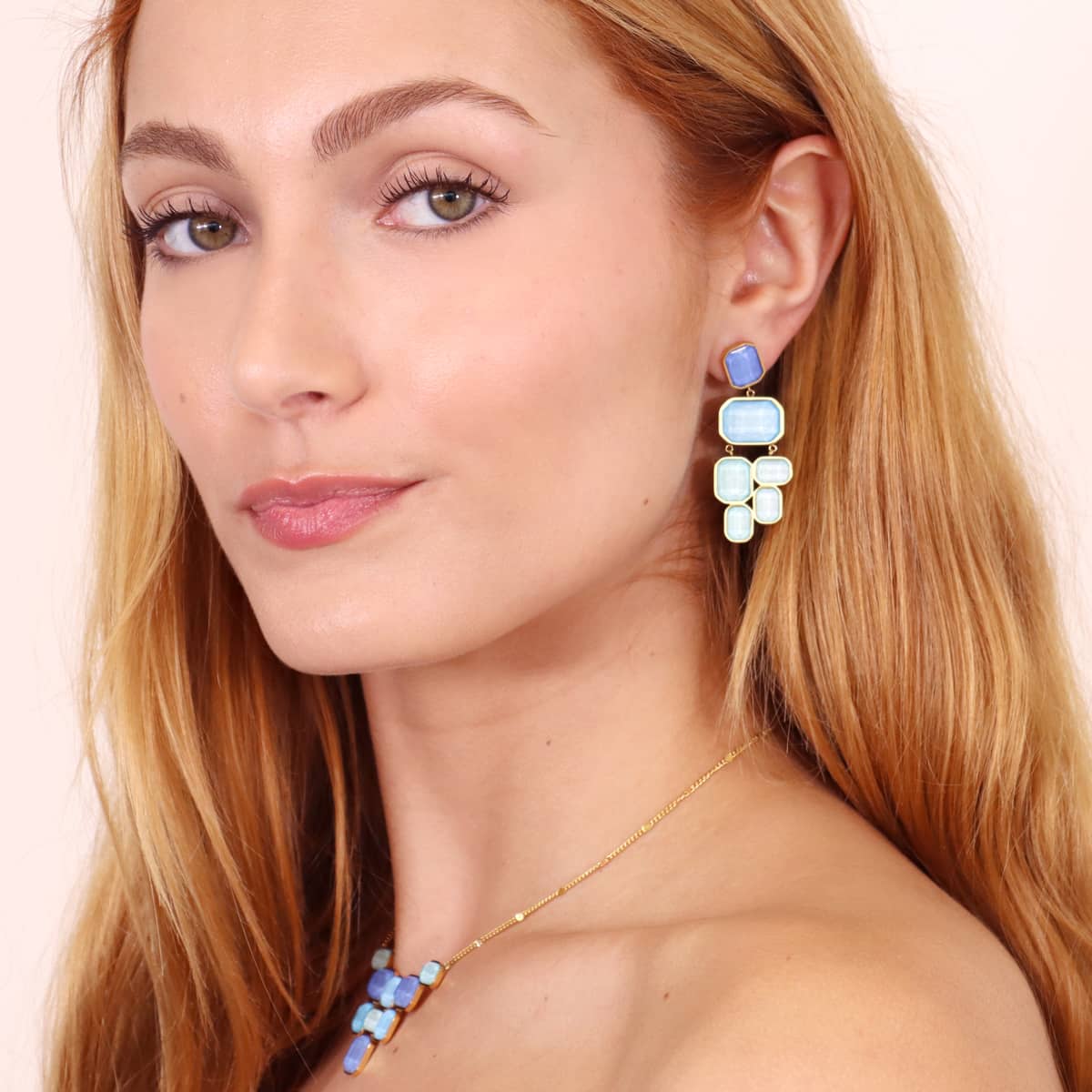 Pendientes Pixels Prisma Azul Anartxy