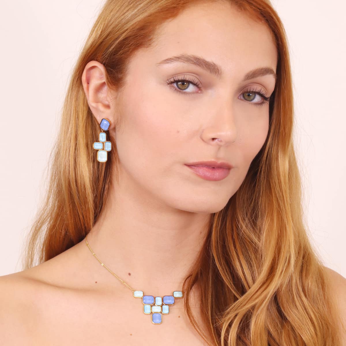 Pendientes Pixels Prisma Azul Anartxy
