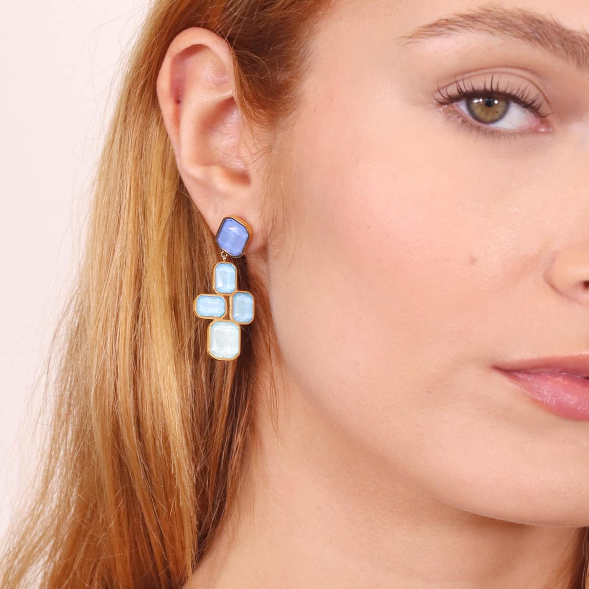 Pendientes Pixels Prisma Azul Anartxy