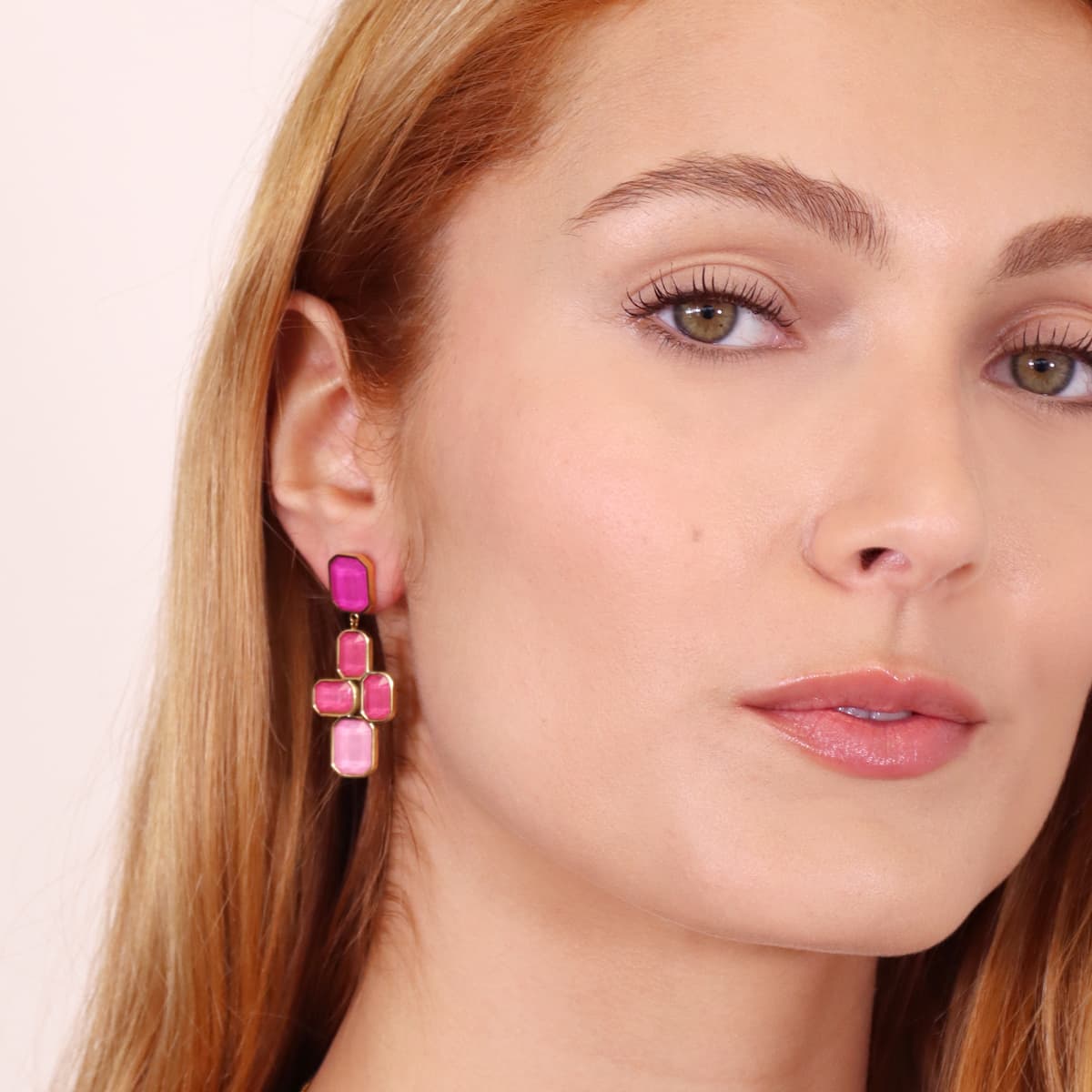Pendientes Pixels Prisma Fucsia Anartxy