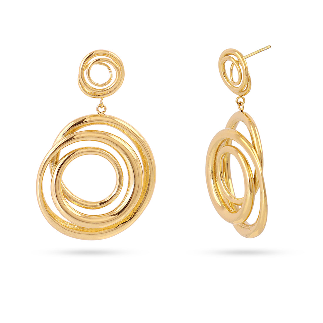Pendientes largos Liquid Whirl Dorado Anartxy