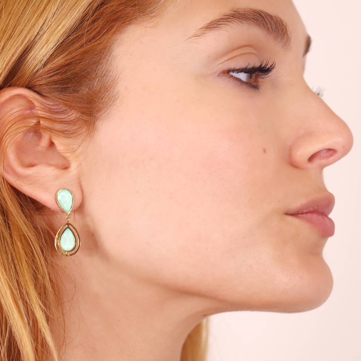 Pendientes Drops Halo Turquesa Anartxy