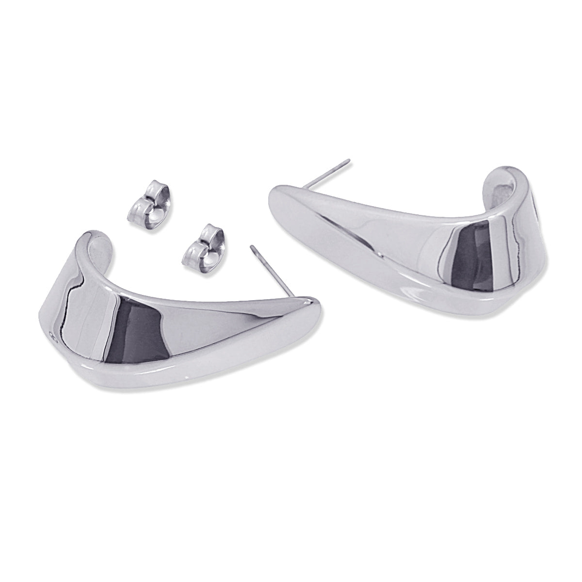 Pendientes Waves Long Crest Plateado Anartxy