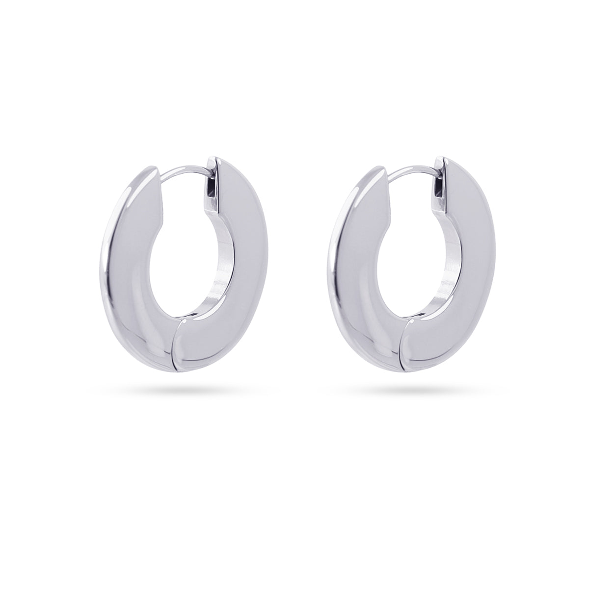 Pendientes Summer Essentials Flat Hoops Plateado Anartxy