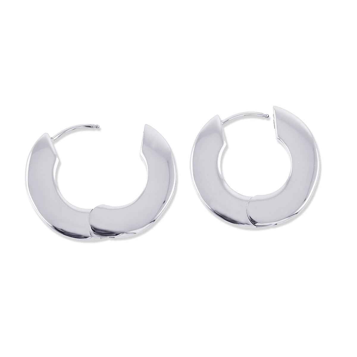 Pendientes Summer Essentials Flat Hoops Plateado Anartxy