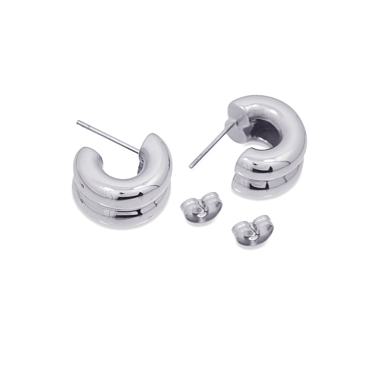 Pendientes Waves Magnet Plateado Anartxy