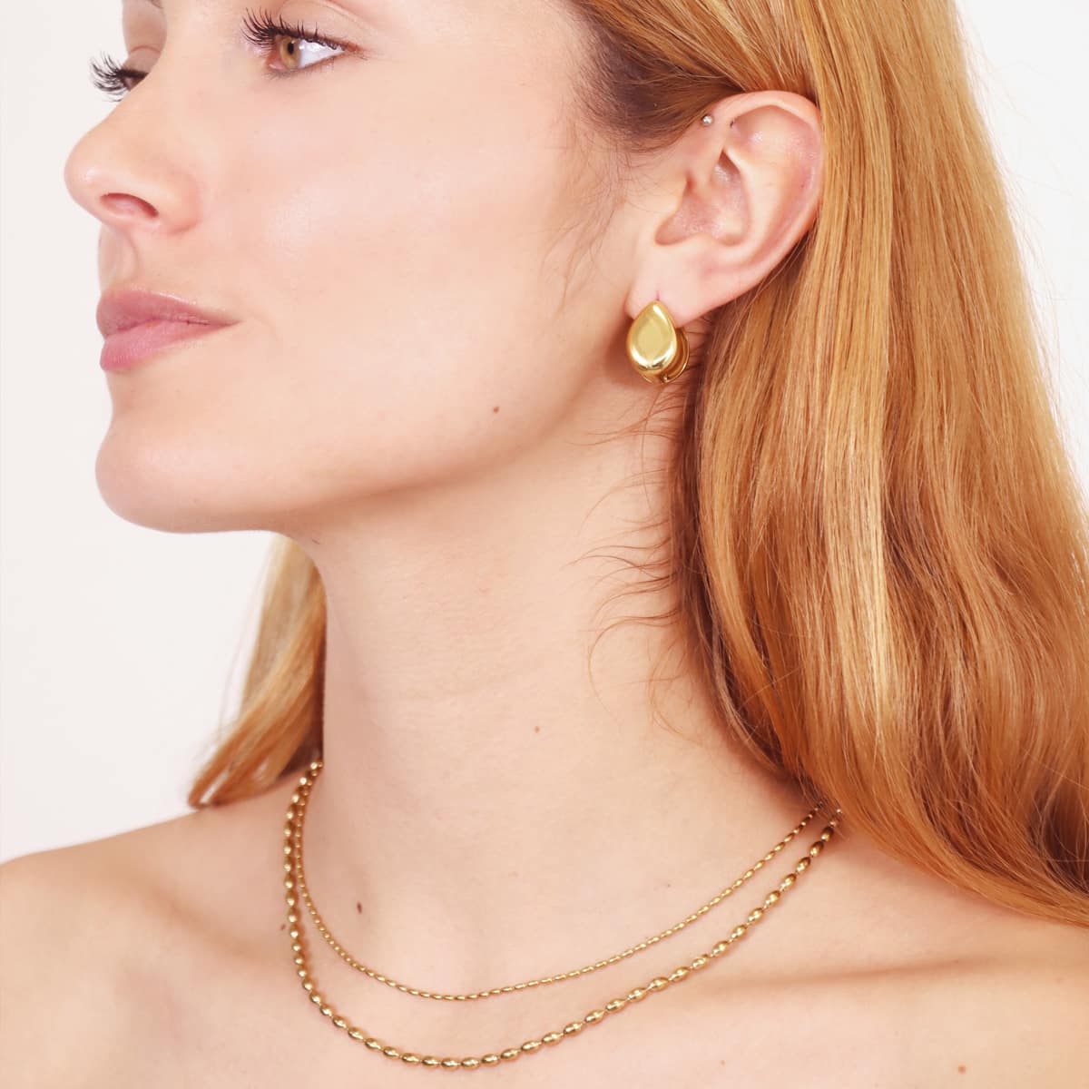 Pendientes Summer Essentials Doble Gota Dorado Anartxy