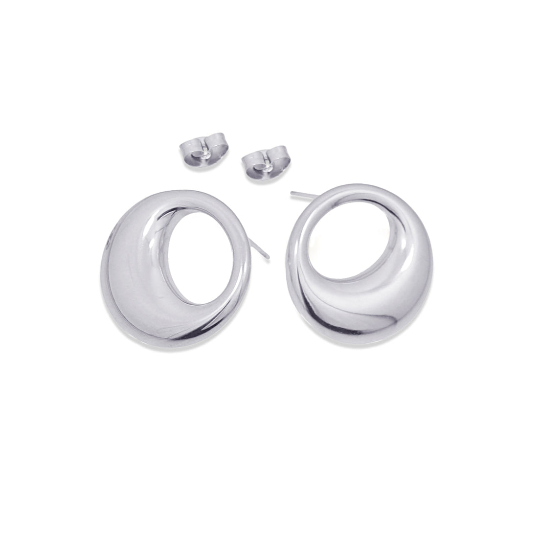 Pendientes Waves Halo Plateado Anartxy