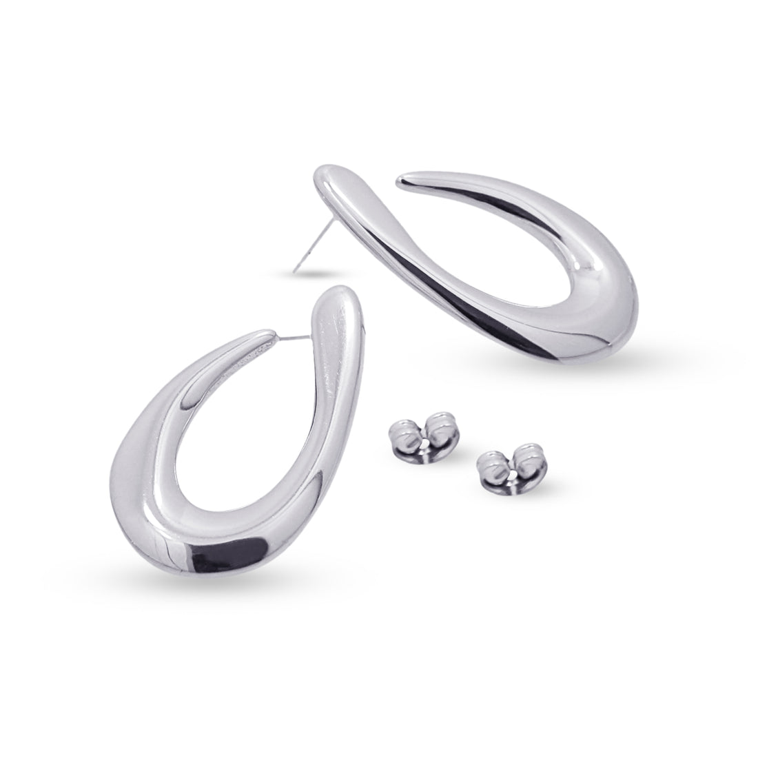 Pendientes Waves Big Nest Plateado Anartxy