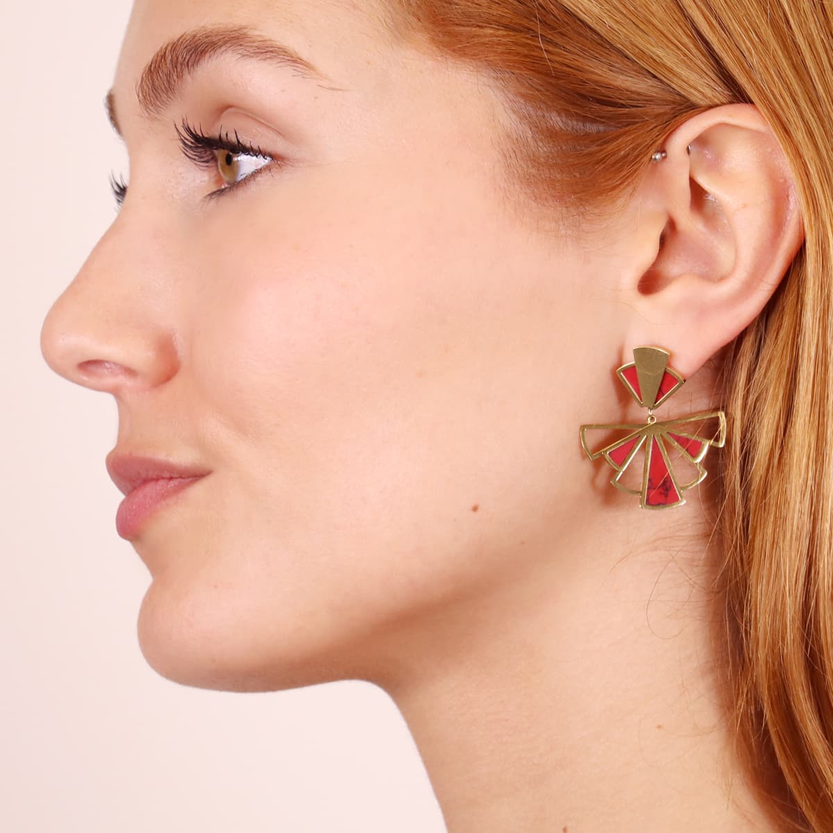Pendientes Breeze Airglow Rojo Anartxy