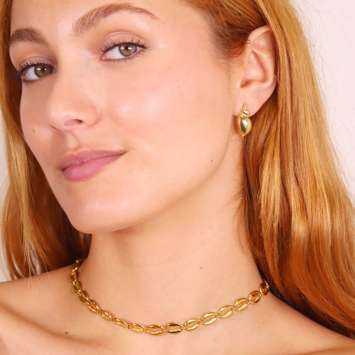 Pendientes Tide Shell Dorado Anartxy