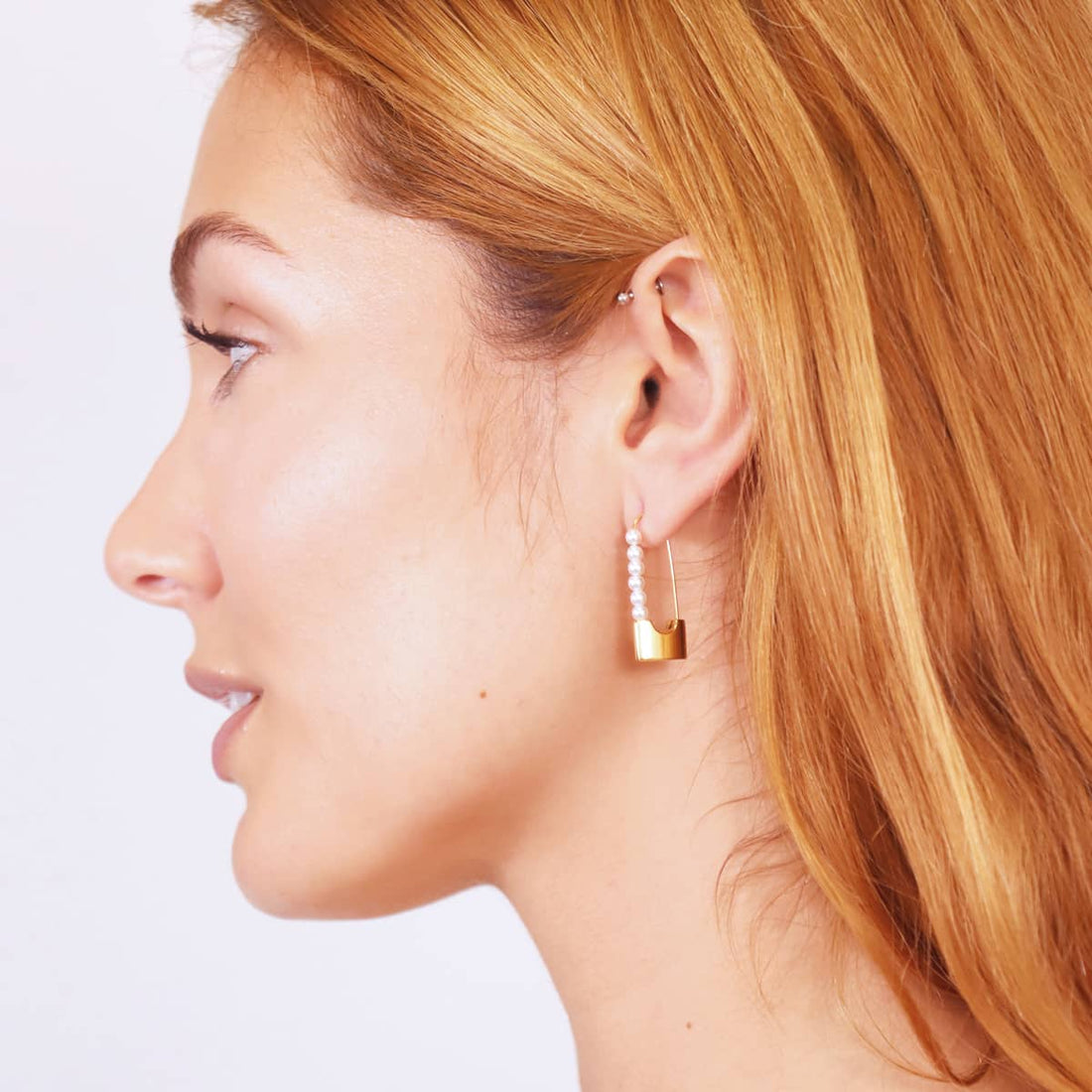 Pendientes Summer Essentials Pearl Lock Dorado Anartxy