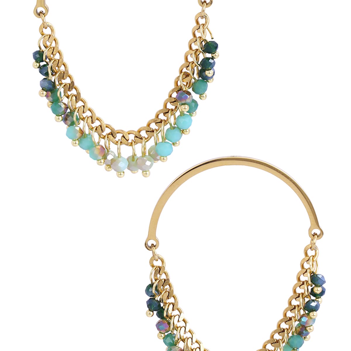 Pendientes Casual Twirl Turquesa Anartxy