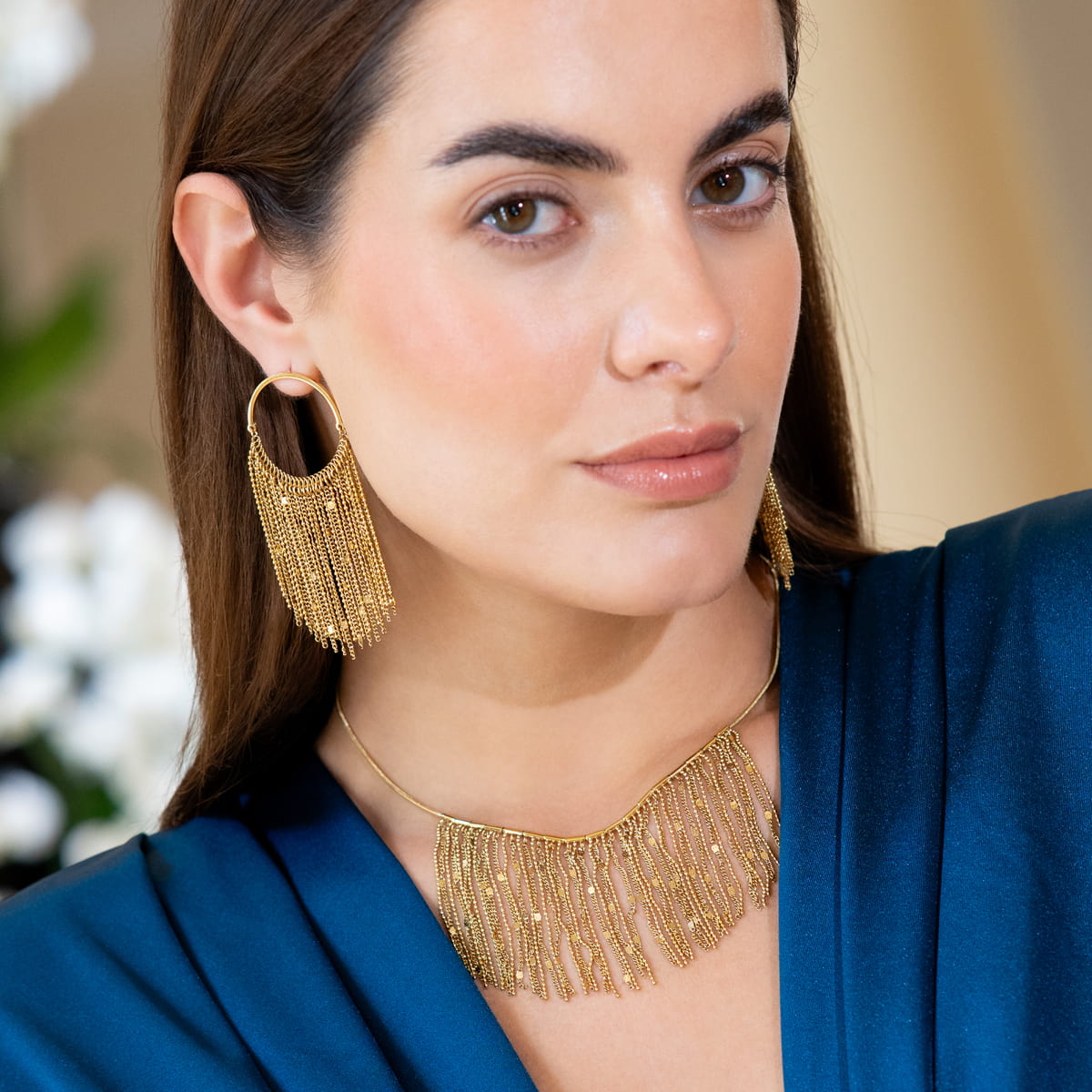 Pendientes Rainfall Drizzle Dorado Anartxy