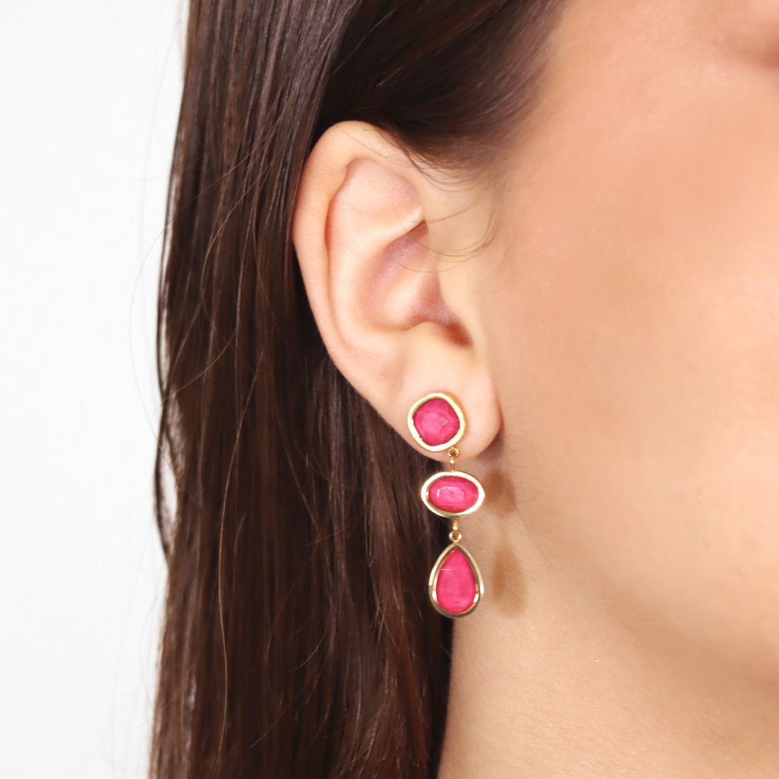 Pendientes Drops Petal Rosa Anartxy