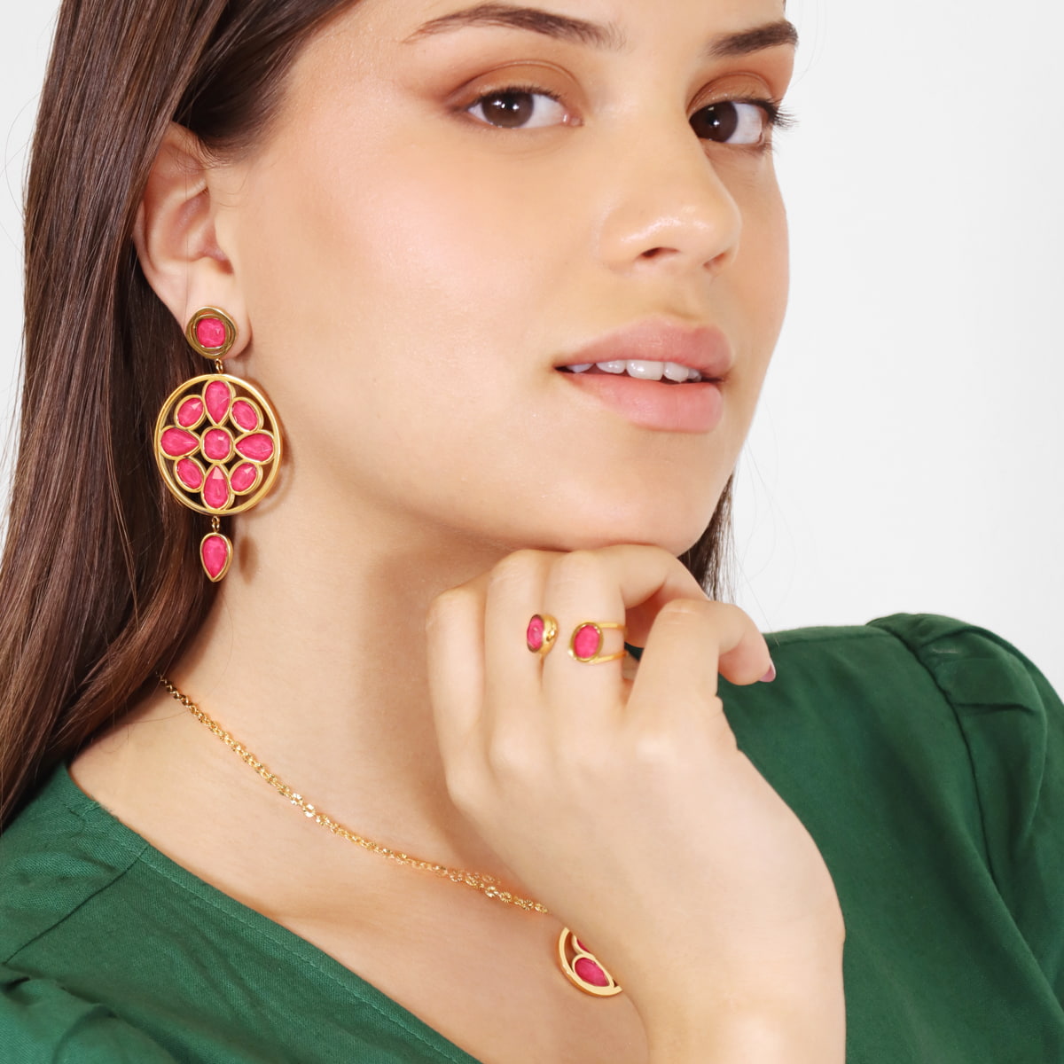 Pendientes Drops Lush Rosa Anartxy