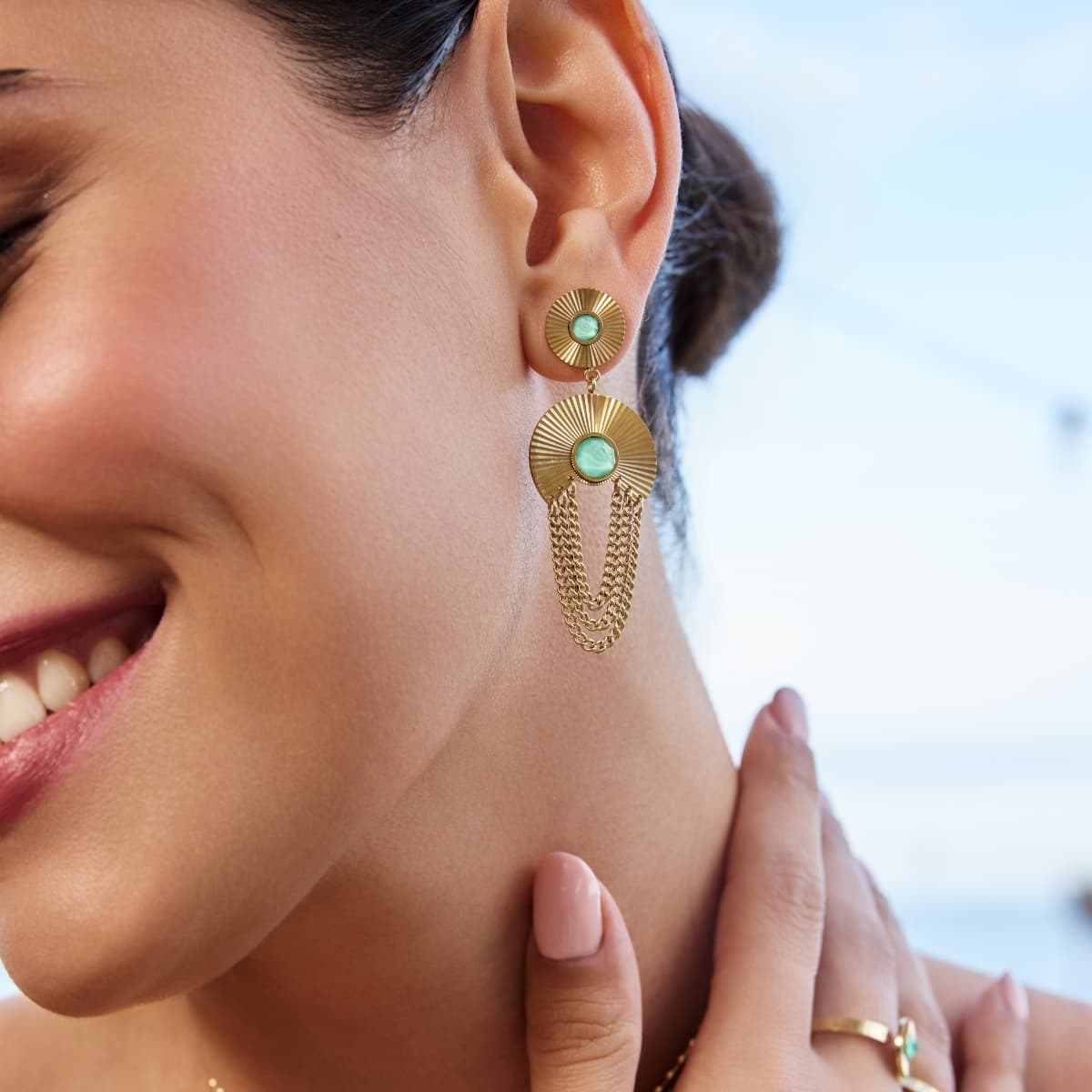 Pendientes Prisma Formix Verde Anartxy