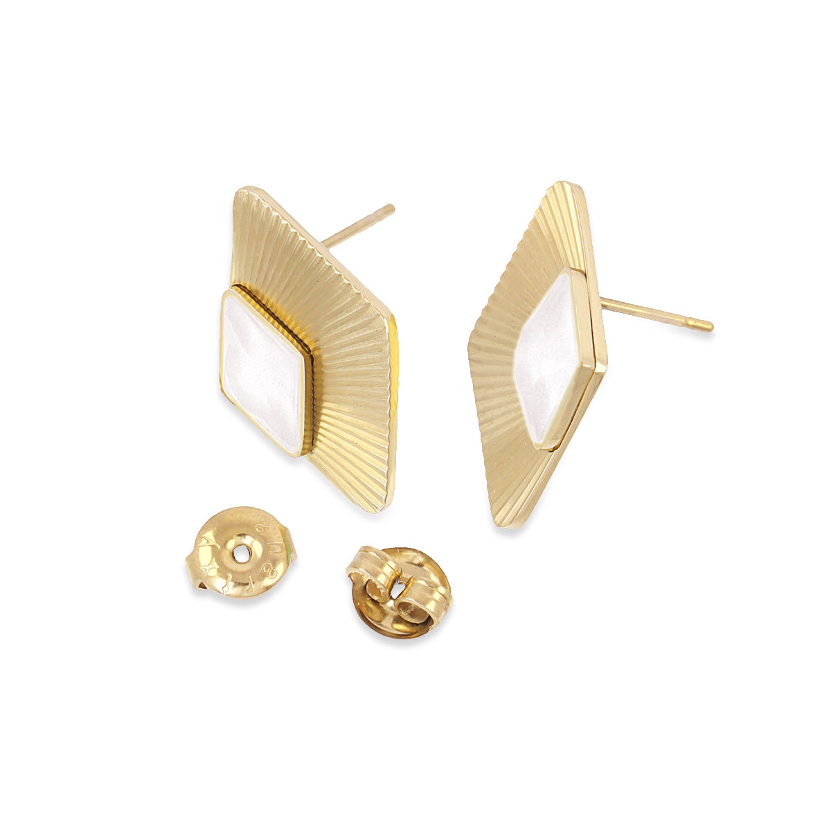 Pendientes Prisma Axial Blanco Anartxy