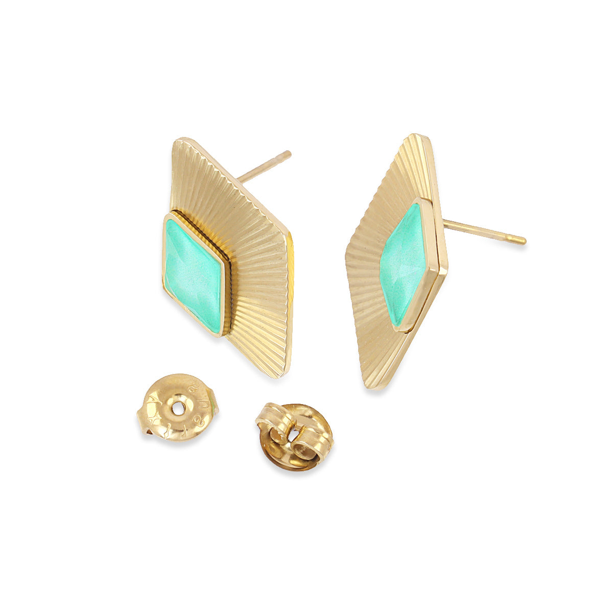 Pendientes Prisma Axial Verde Anartxy