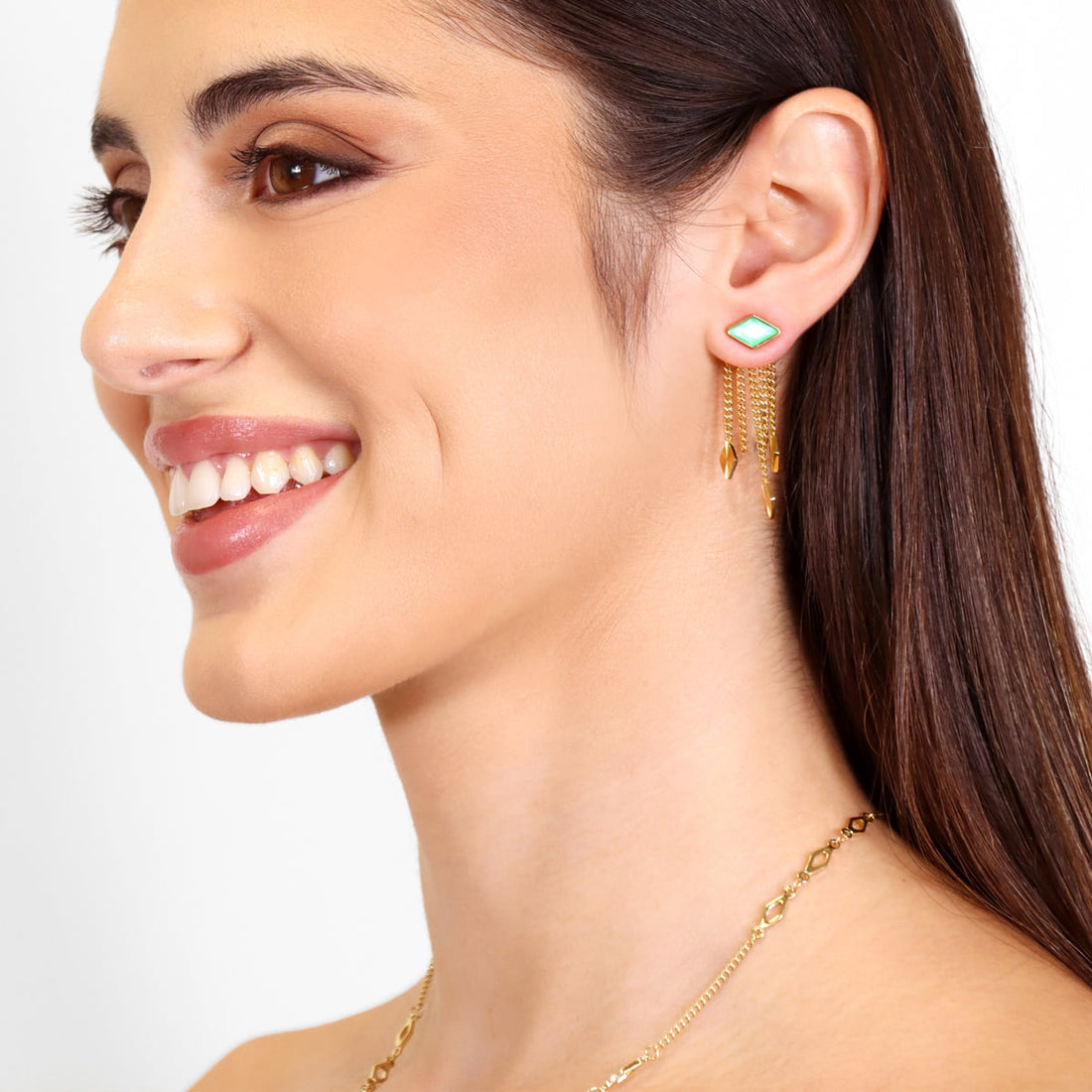 Pendientes Prisma Shiar Verde Anartxy