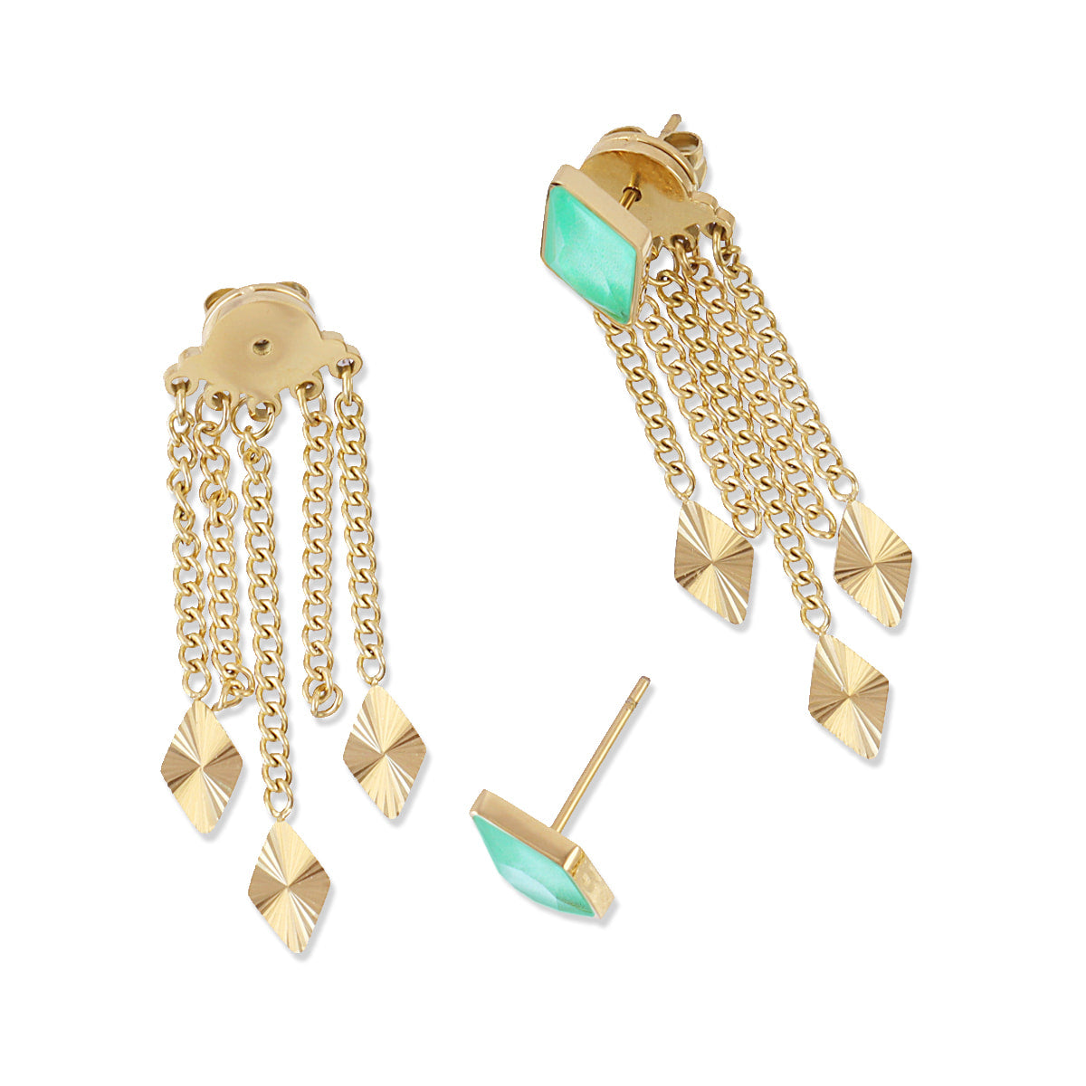 Pendientes Prisma Shiar Verde Anartxy