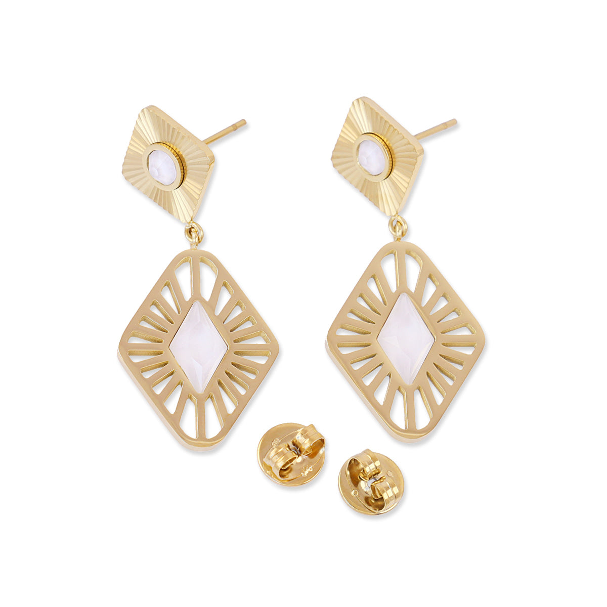 Pendientes Prisma Angled Blanco Anartxy